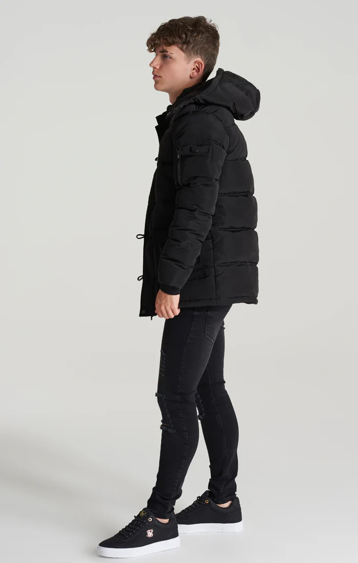 Boys Black Puff Parka - Image 5