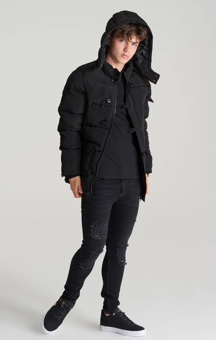 Boys Black Puff Parka - Image 6
