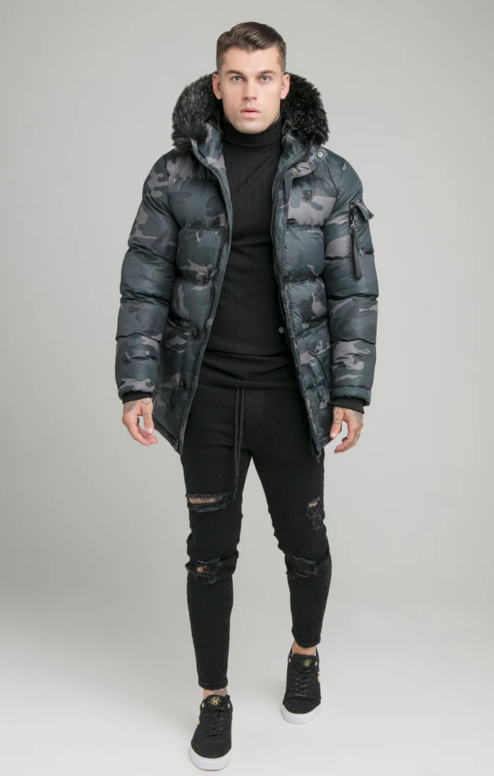 Black Camo Puff Parka