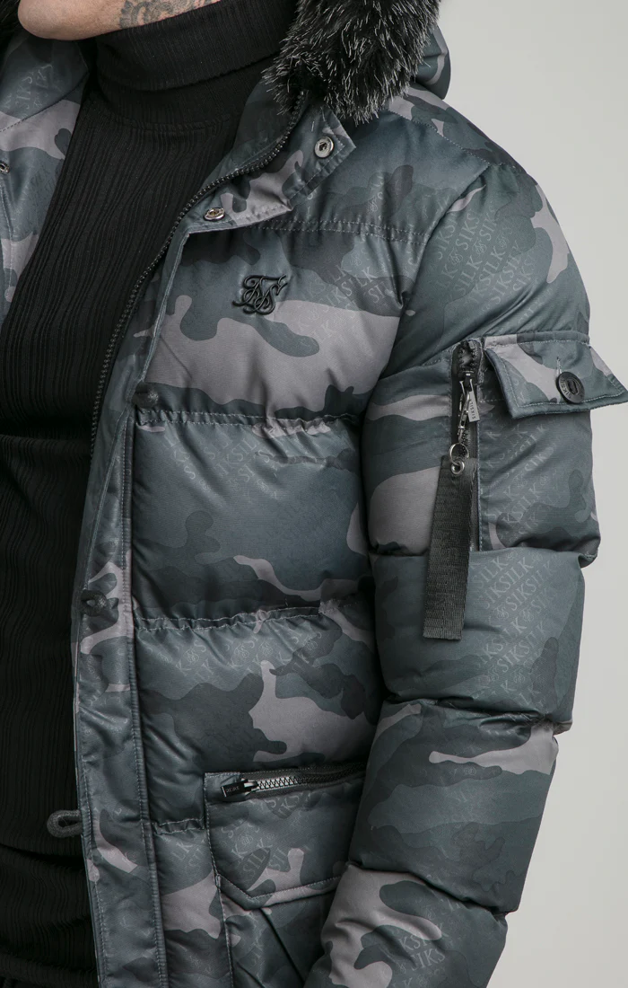 Black Camo Puff Parka - Image 6
