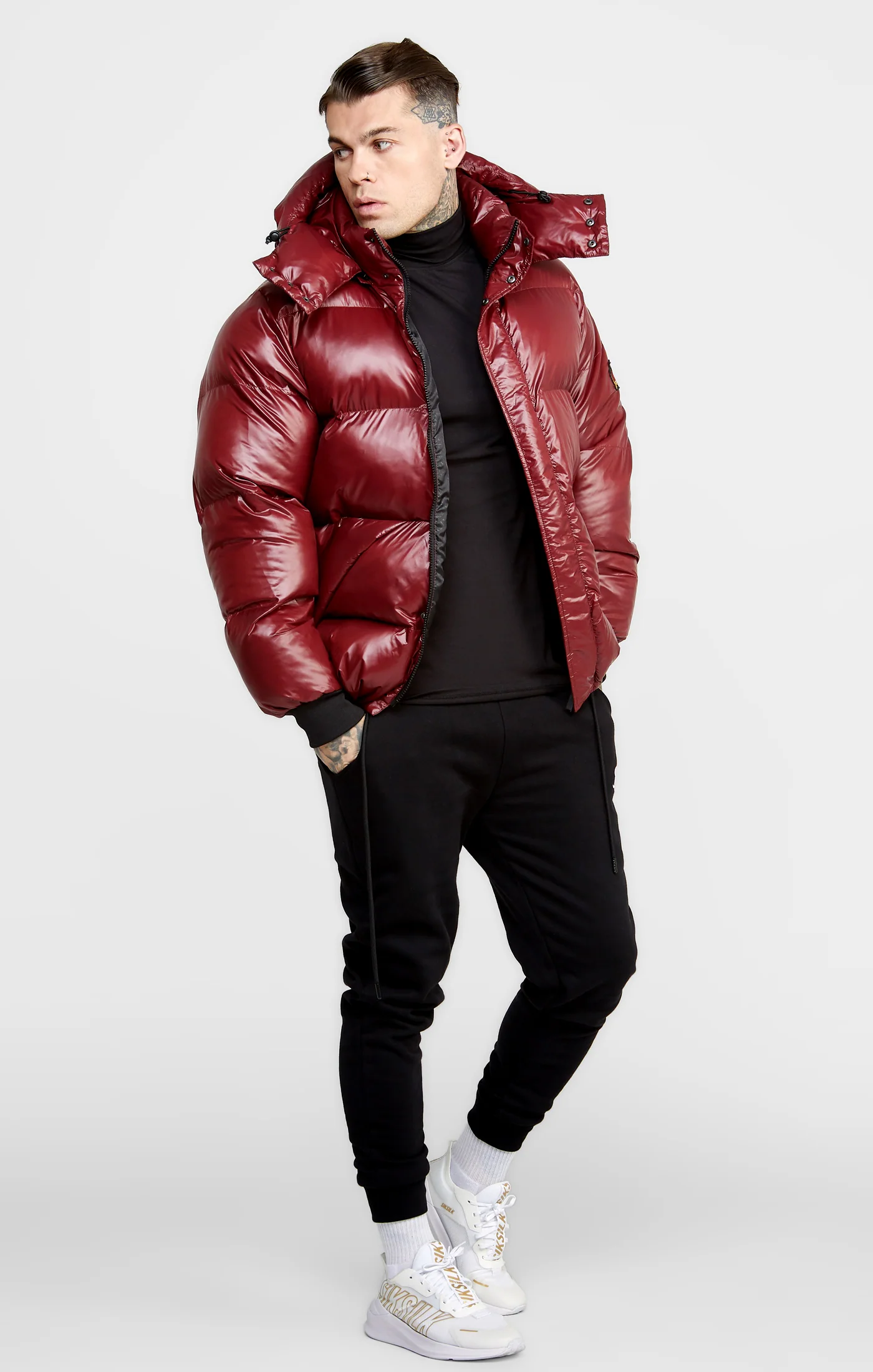 Burgundy Puffer Jacket - Image 4