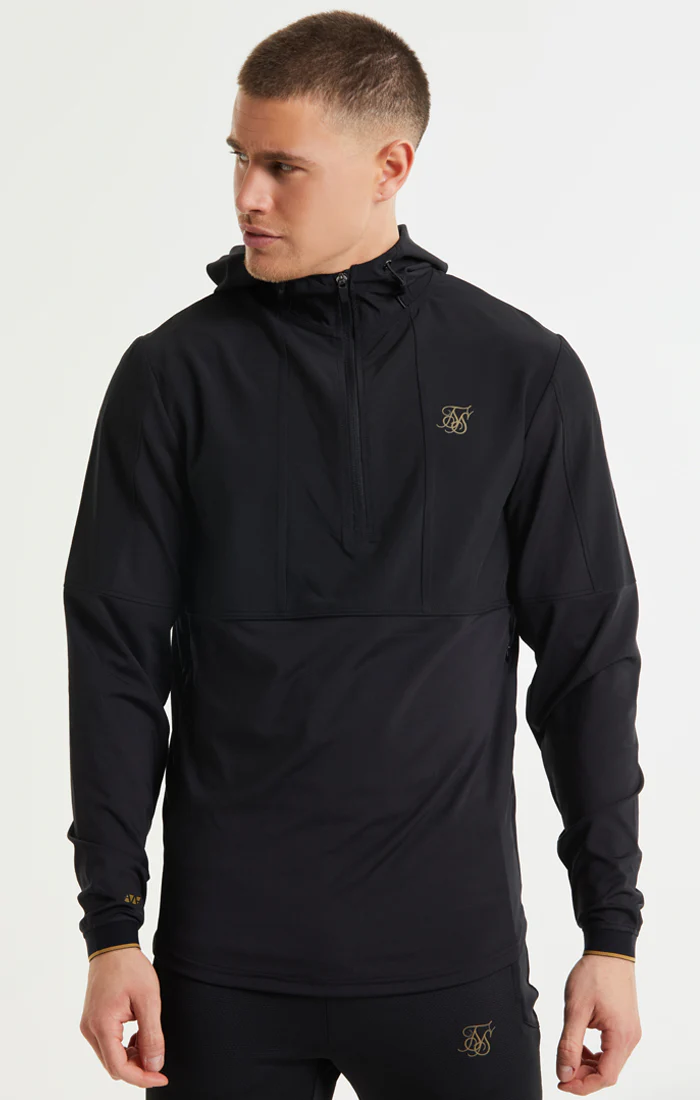SikSilk Quarter Zip Performance Hoodie - Black & Gold