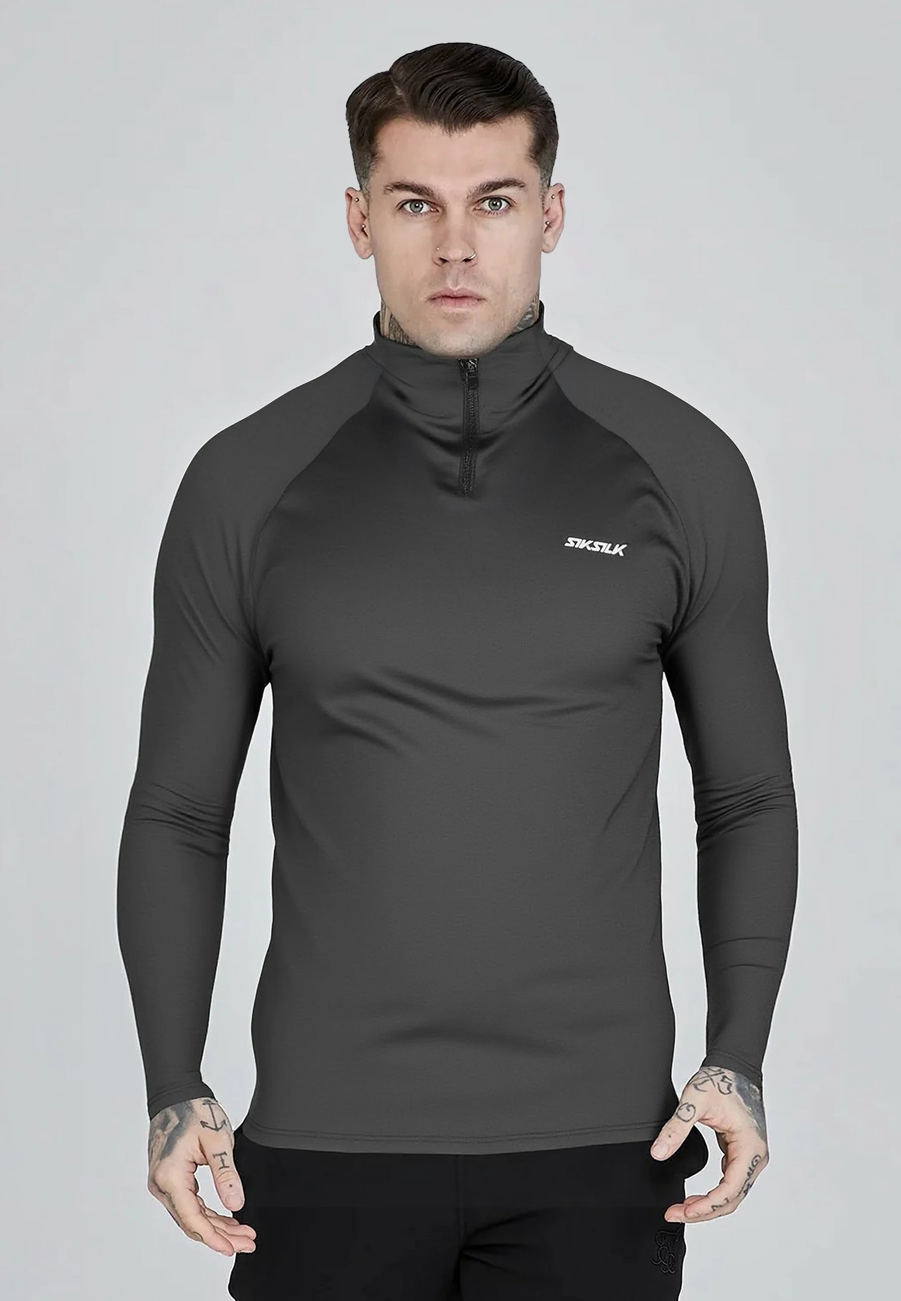 Black Quarter Zip Top