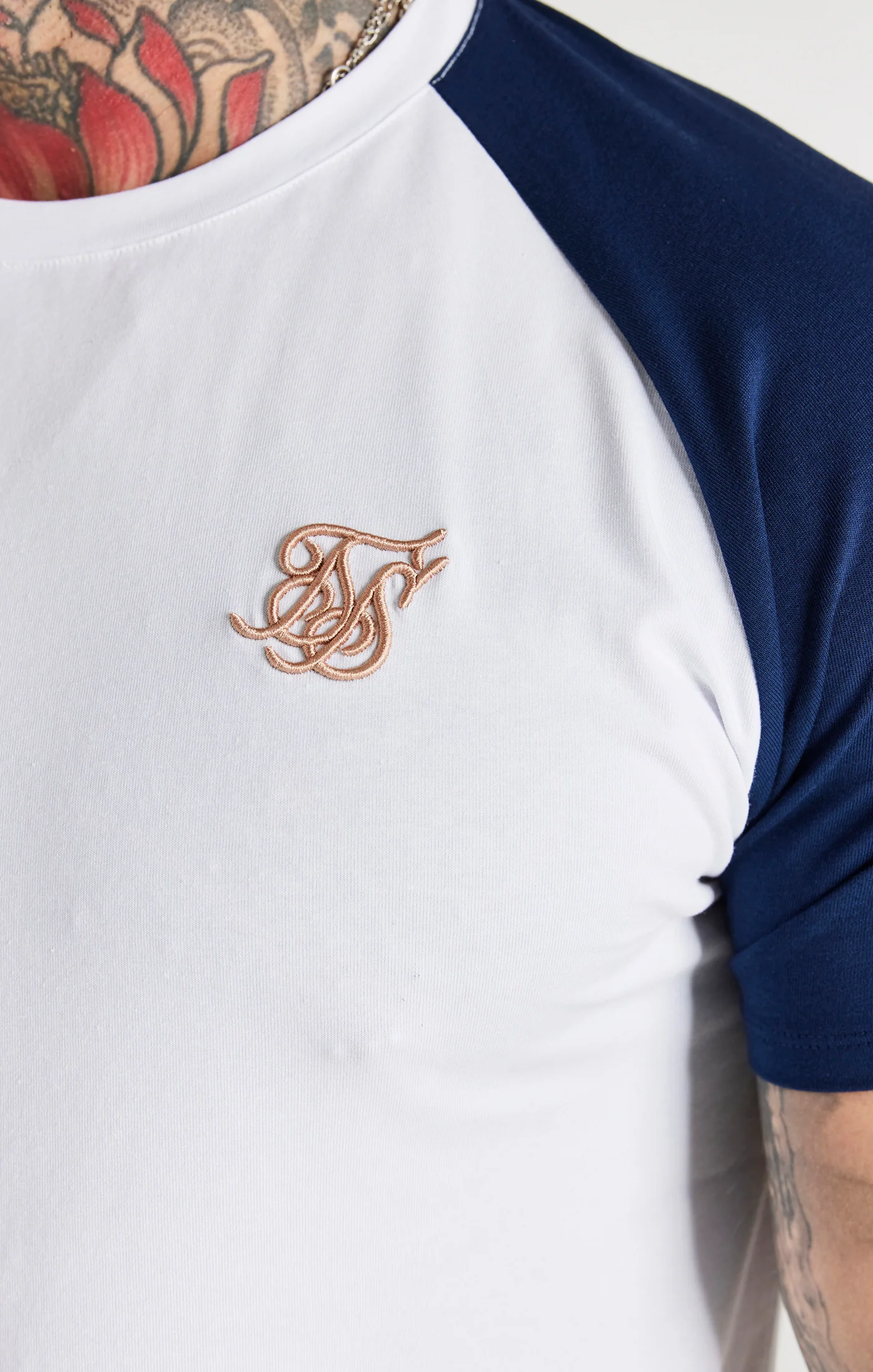 White Raglan Muscle Fit T-Shirt - Image 2