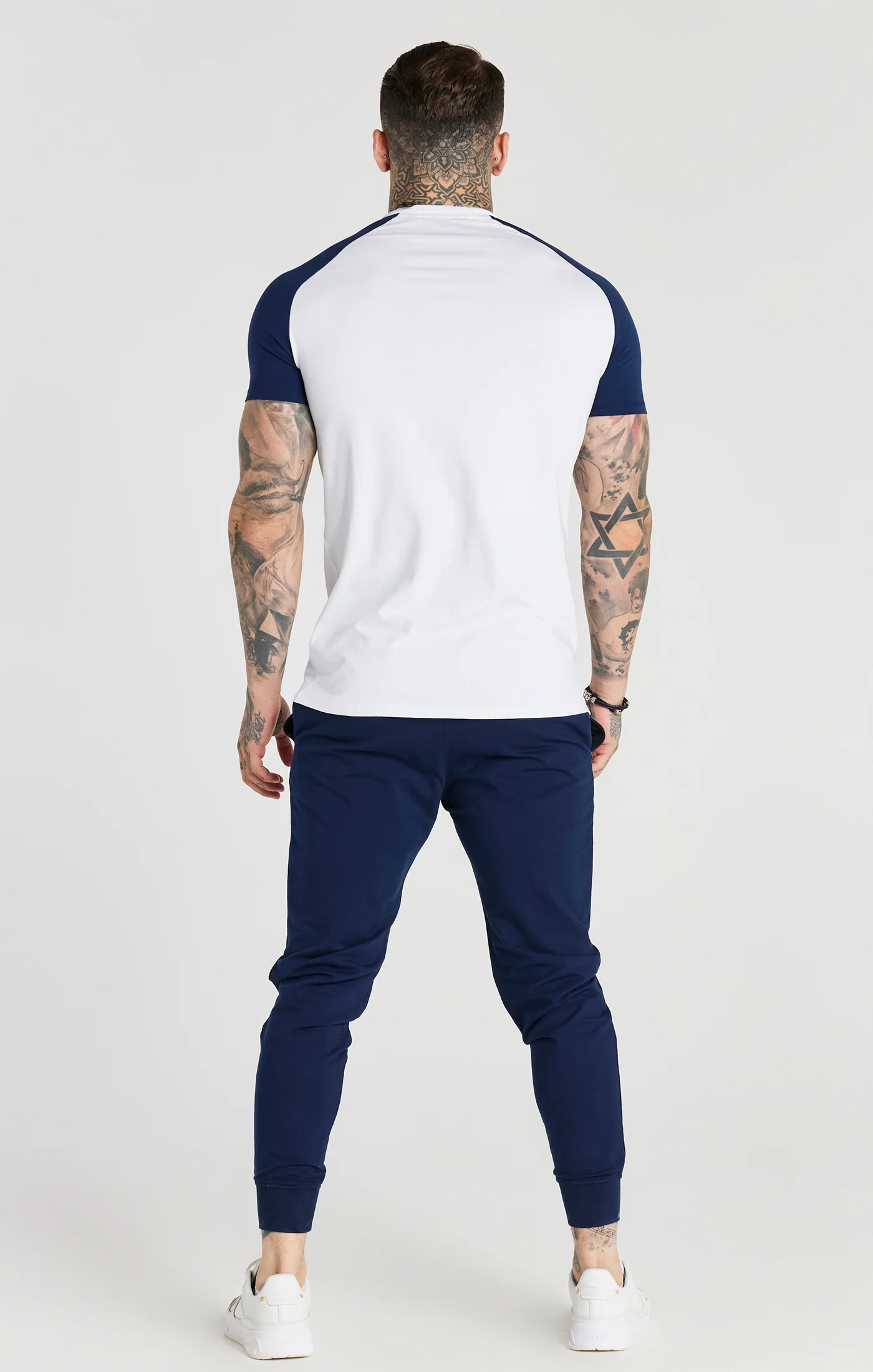 White Raglan Muscle Fit T-Shirt - Image 5