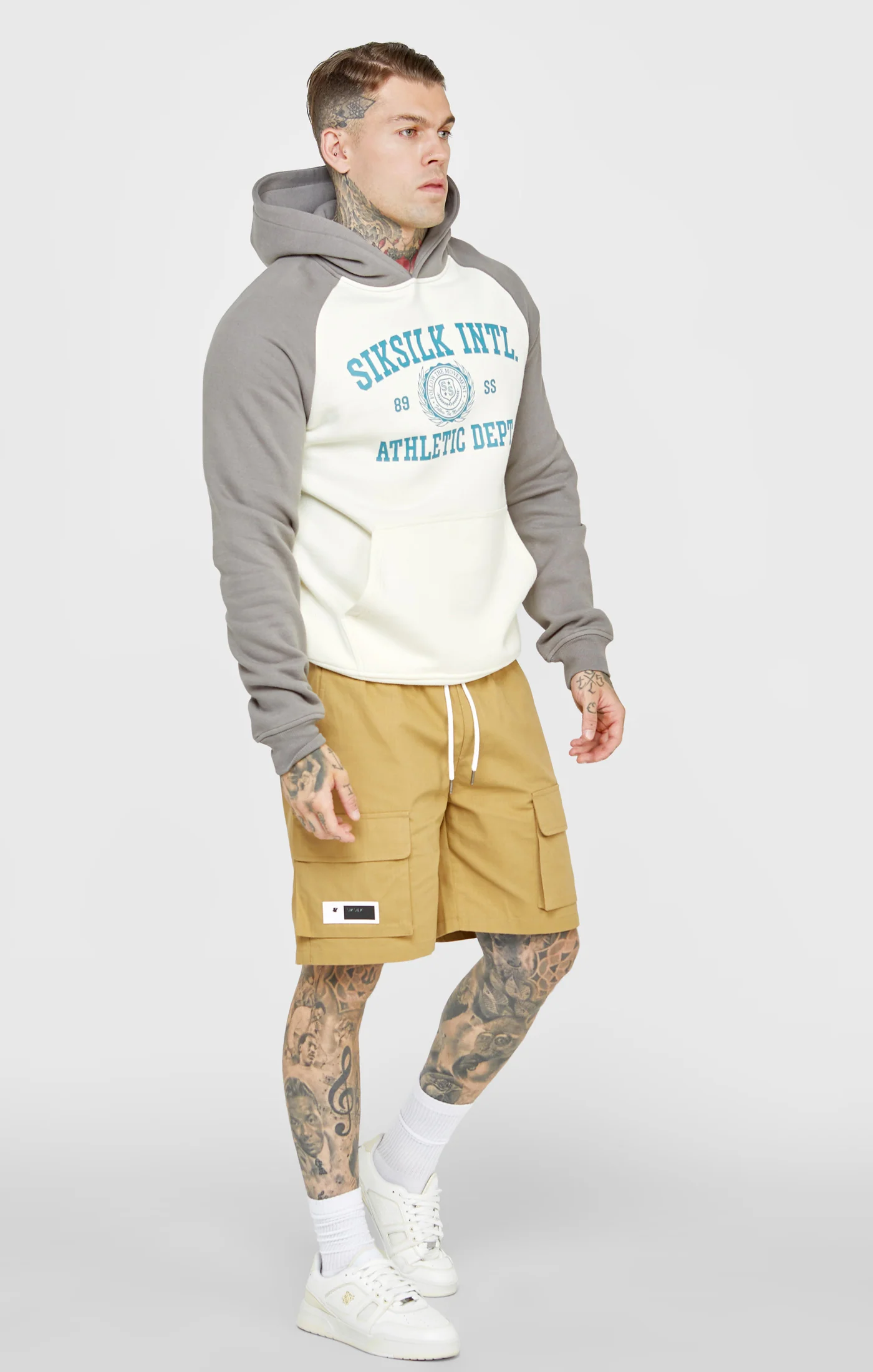 Grey Raglan Oversized Hoodie - Image 4