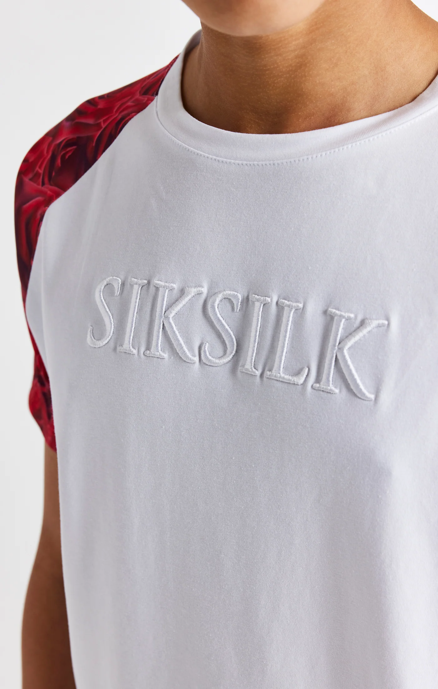 Boys White Raglan Rose T-Shirt - Image 2