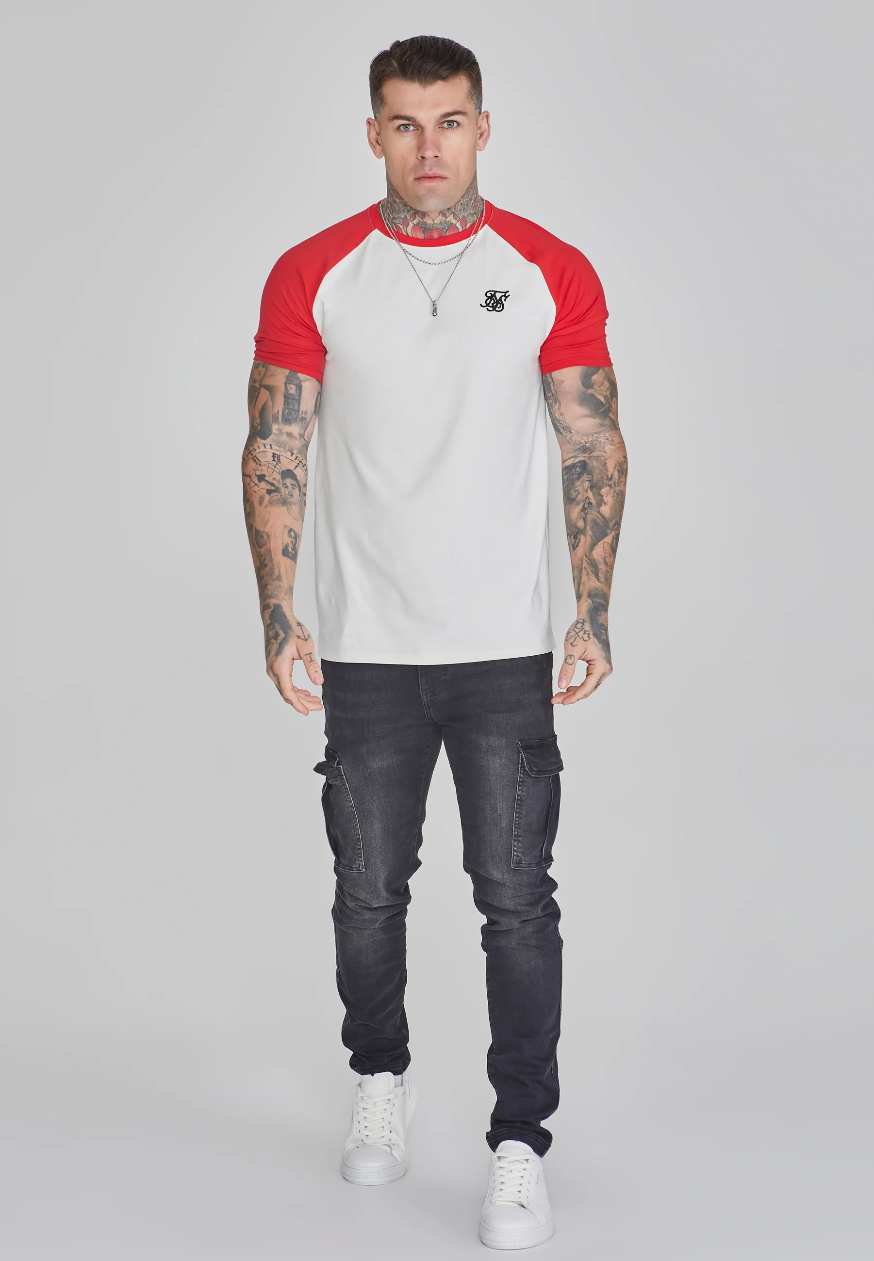 Ecru Red Raglan T-Shirt - Image 2