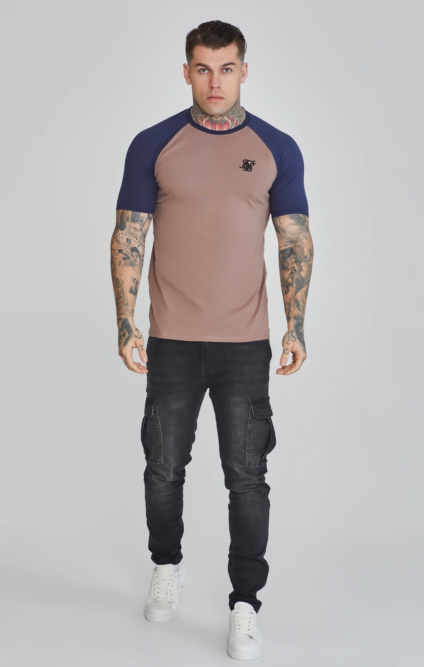Brown Navy Raglan T-Shirt - Image 2