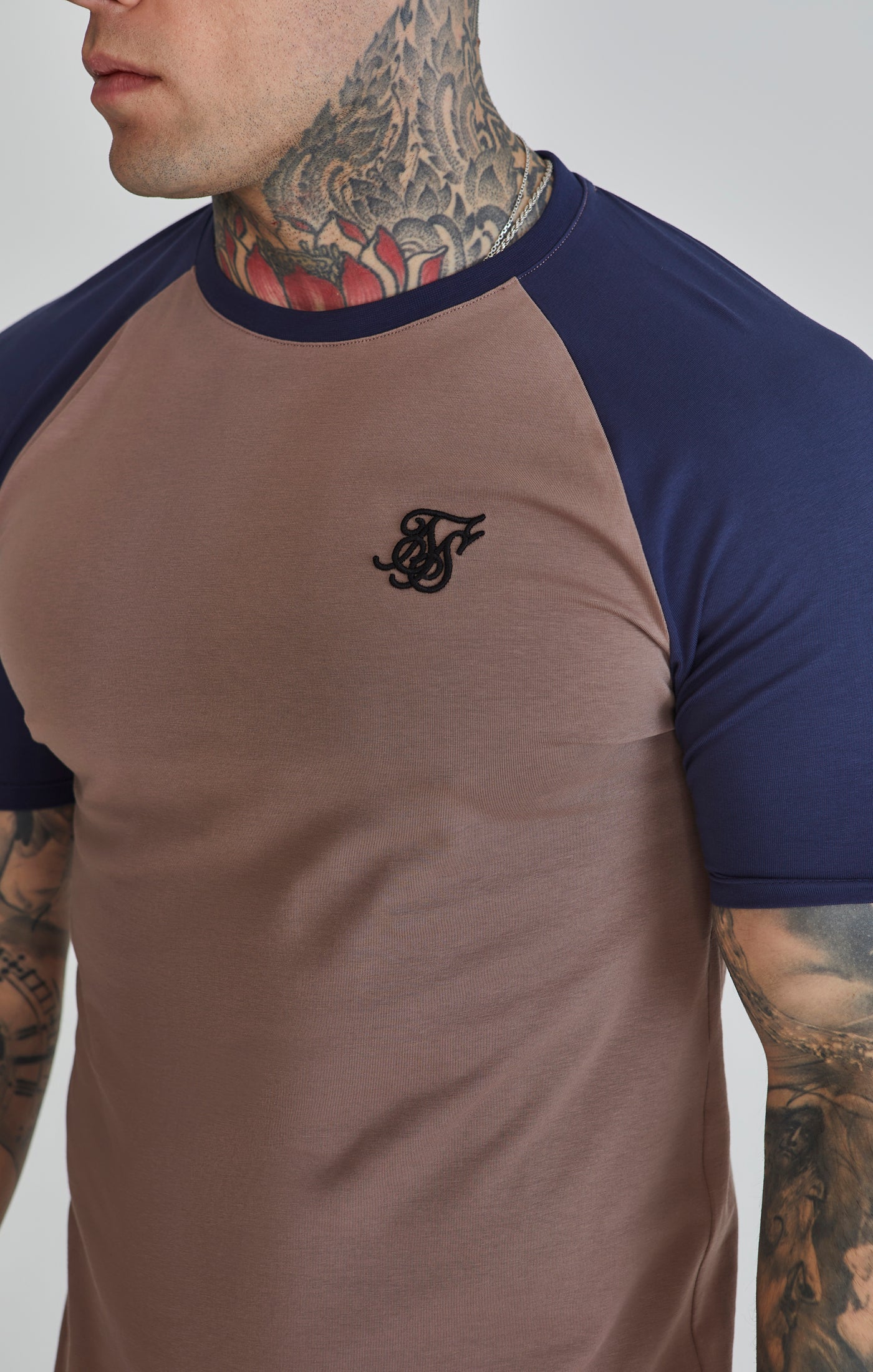 Brown Navy Raglan T-Shirt - Image 3