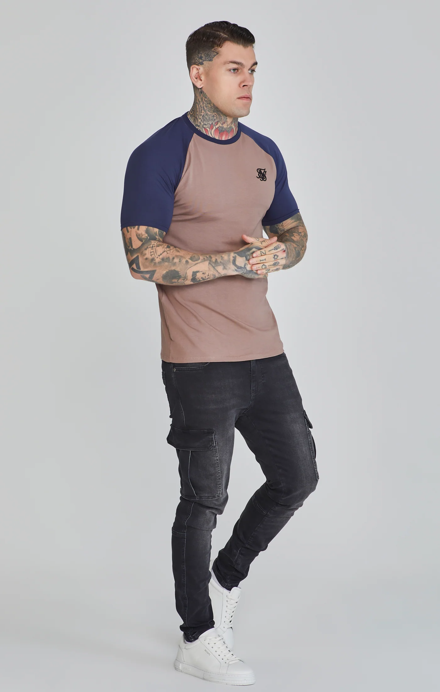 Brown Navy Raglan T-Shirt - Image 4