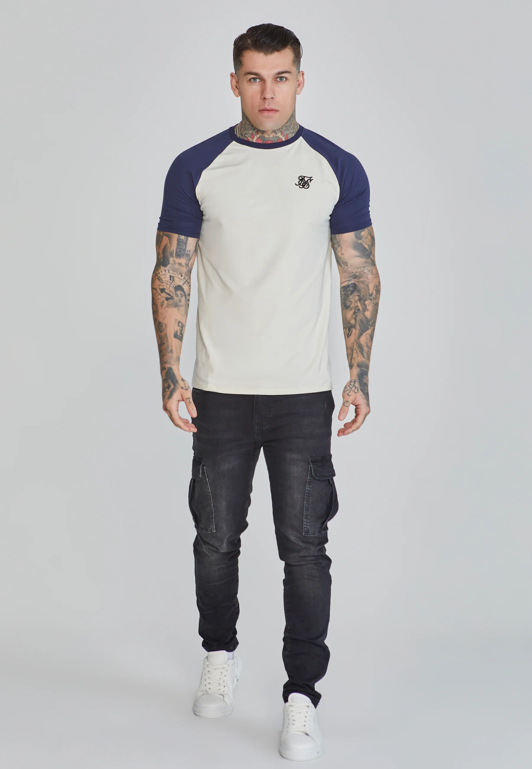 Ecru Navy Raglan T-Shirt - Image 2