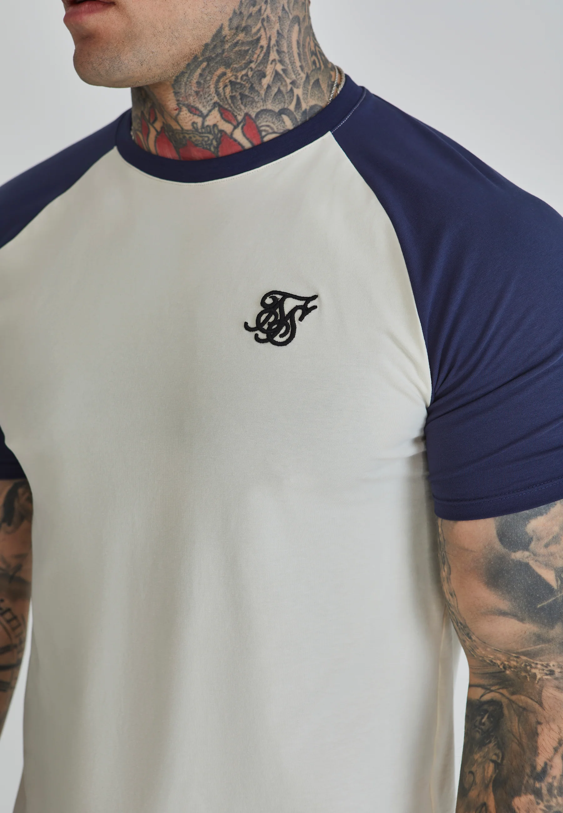 Ecru Navy Raglan T-Shirt - Image 3