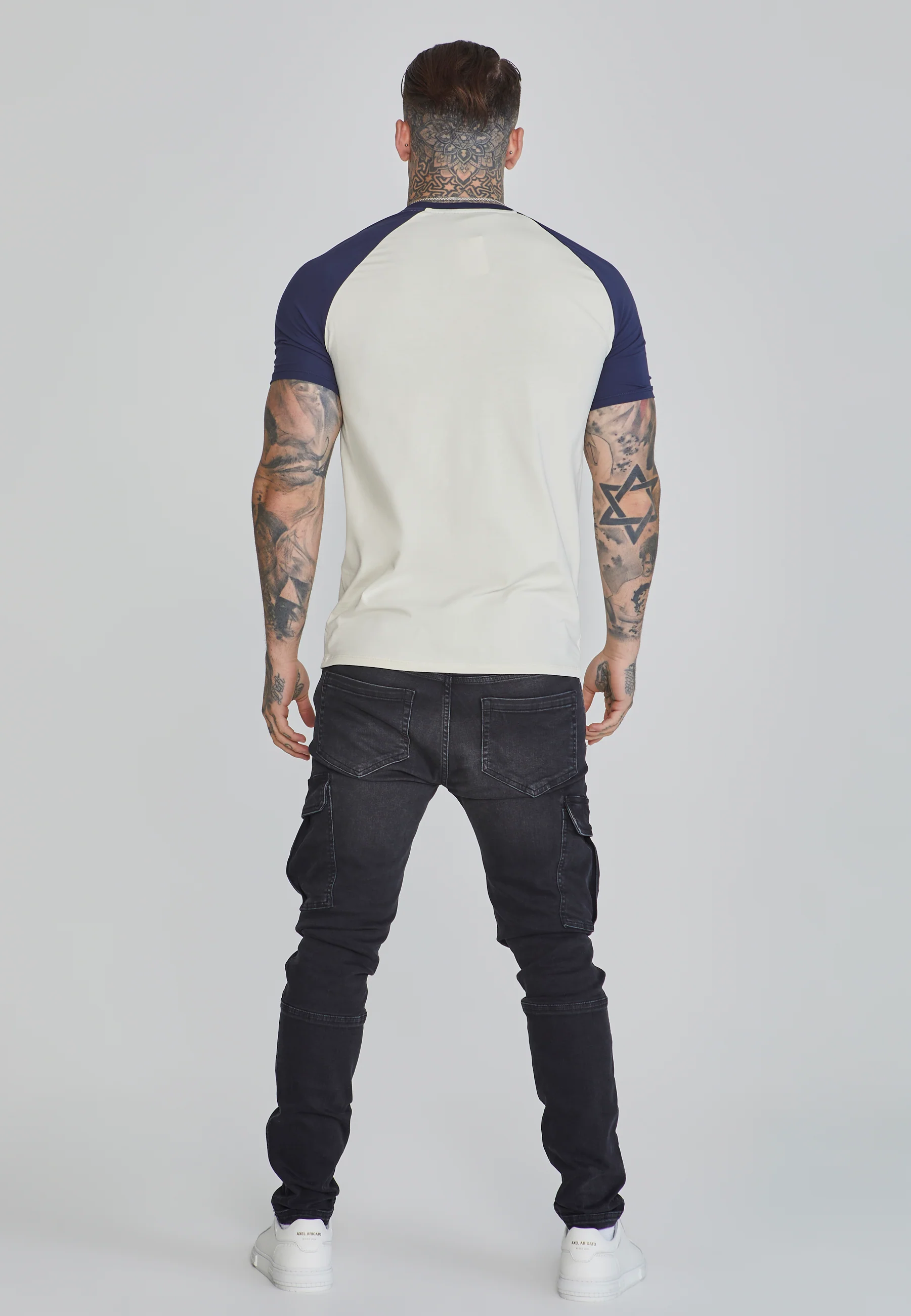 Ecru Navy Raglan T-Shirt - Image 5
