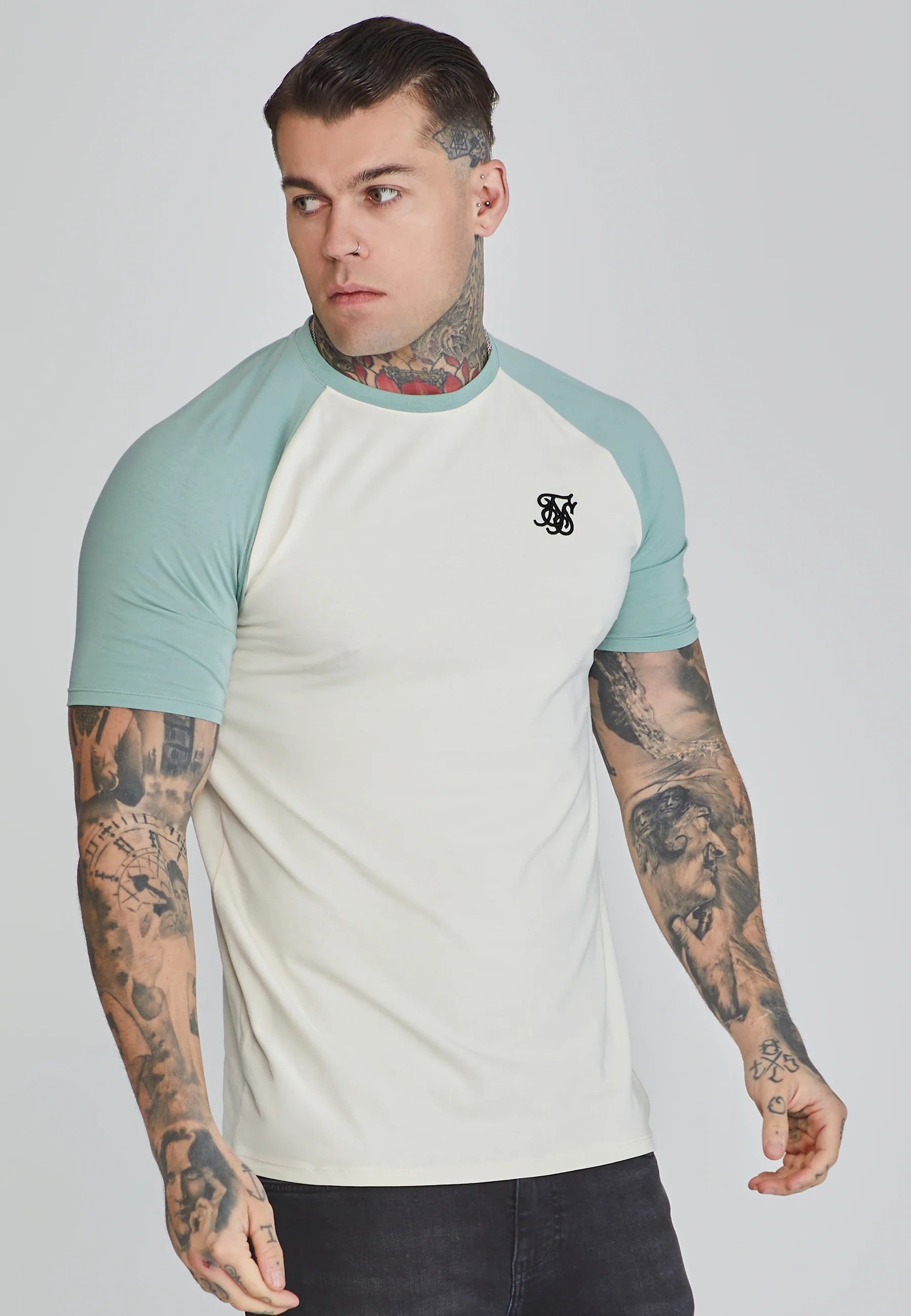 Ecru Green Raglan T-Shirt