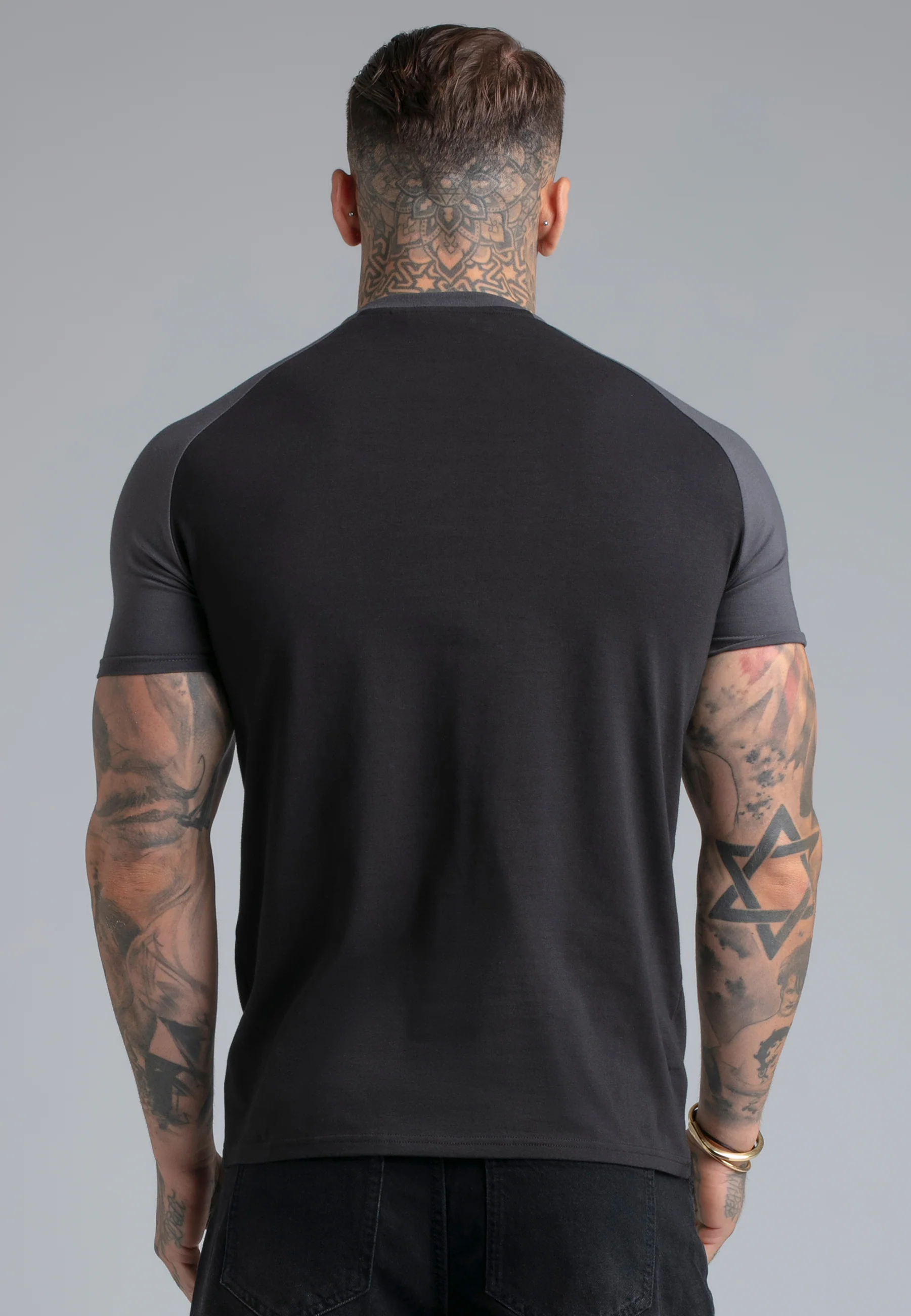 Black and Grey Raglan T-Shirt - Image 5