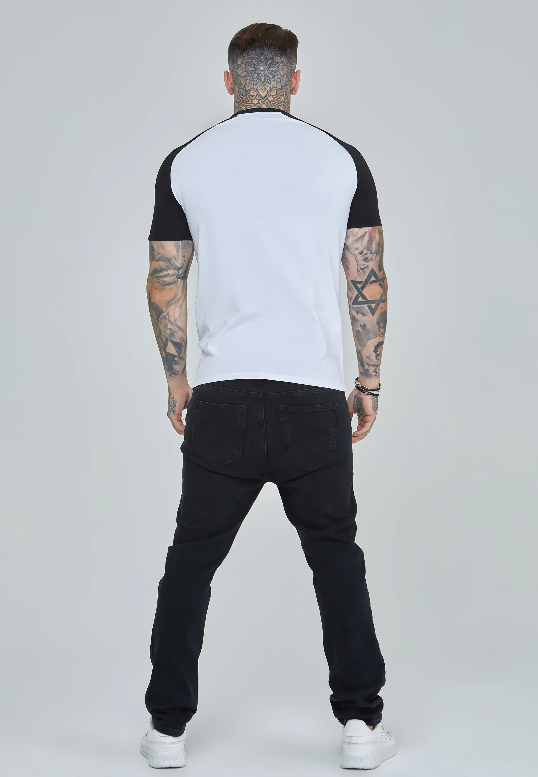 White and Black Raglan T-Shirt - Image 4