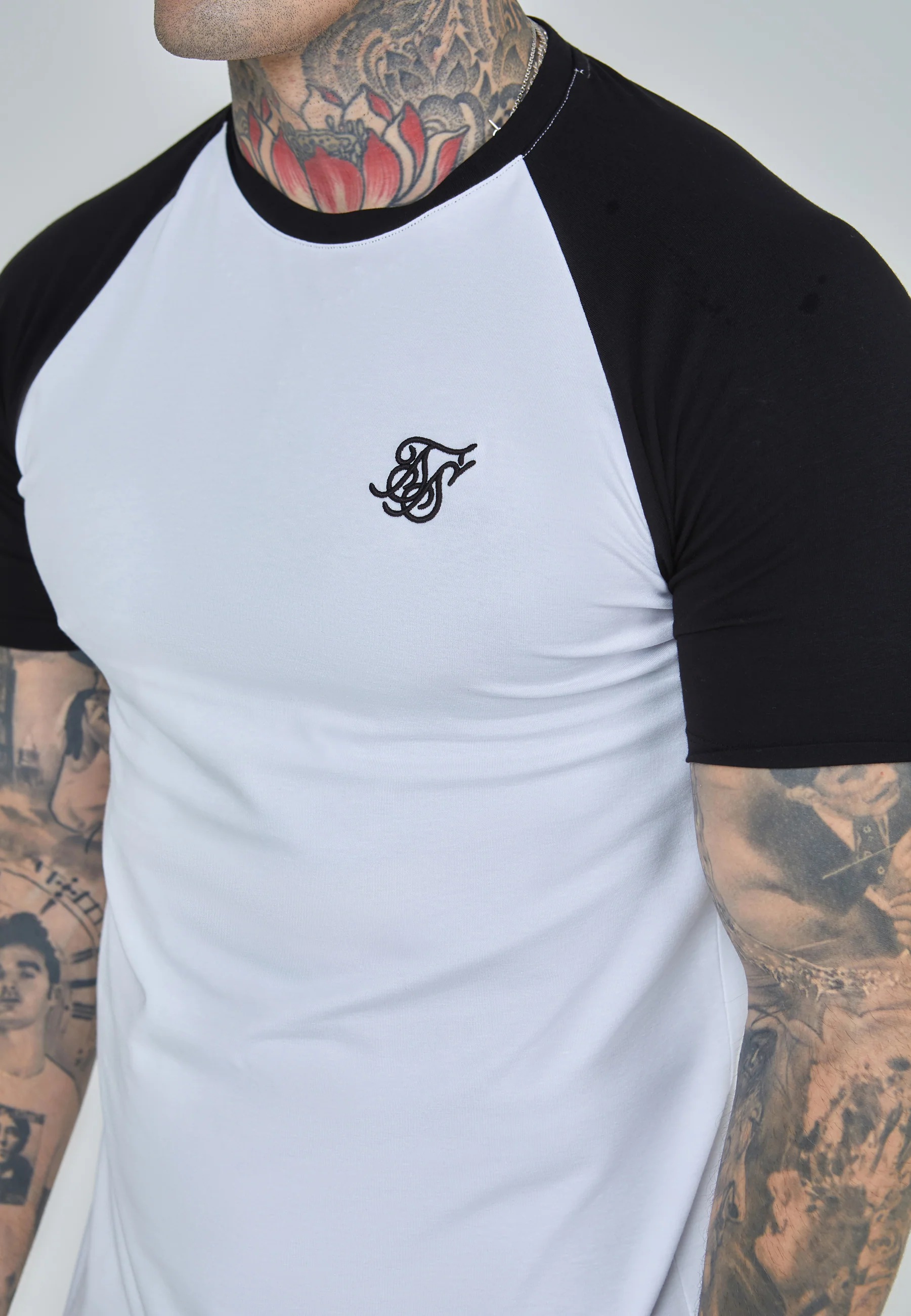 White and Black Raglan T-Shirt - Image 5