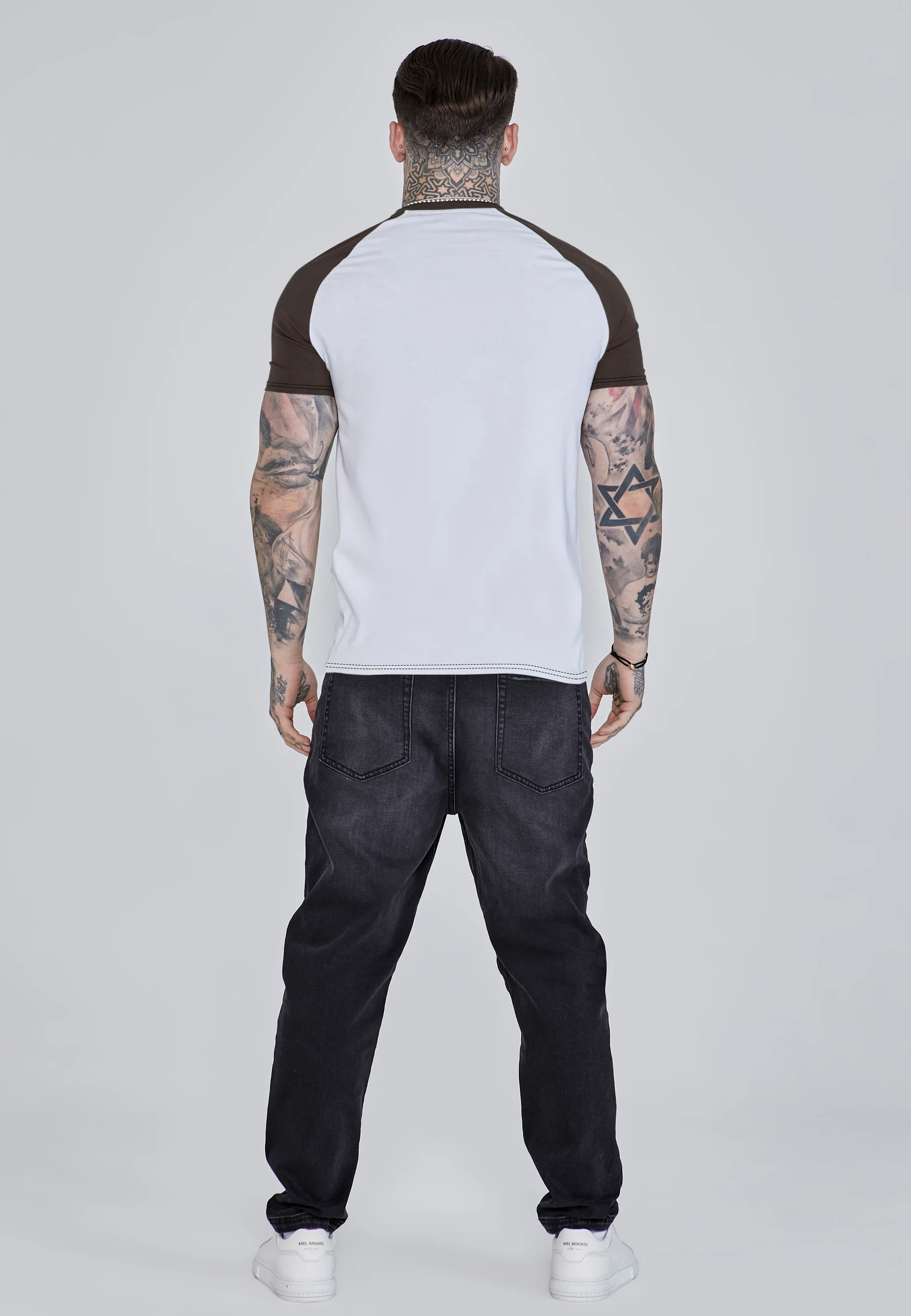 White and Brown Raglan T-Shirt - Image 5