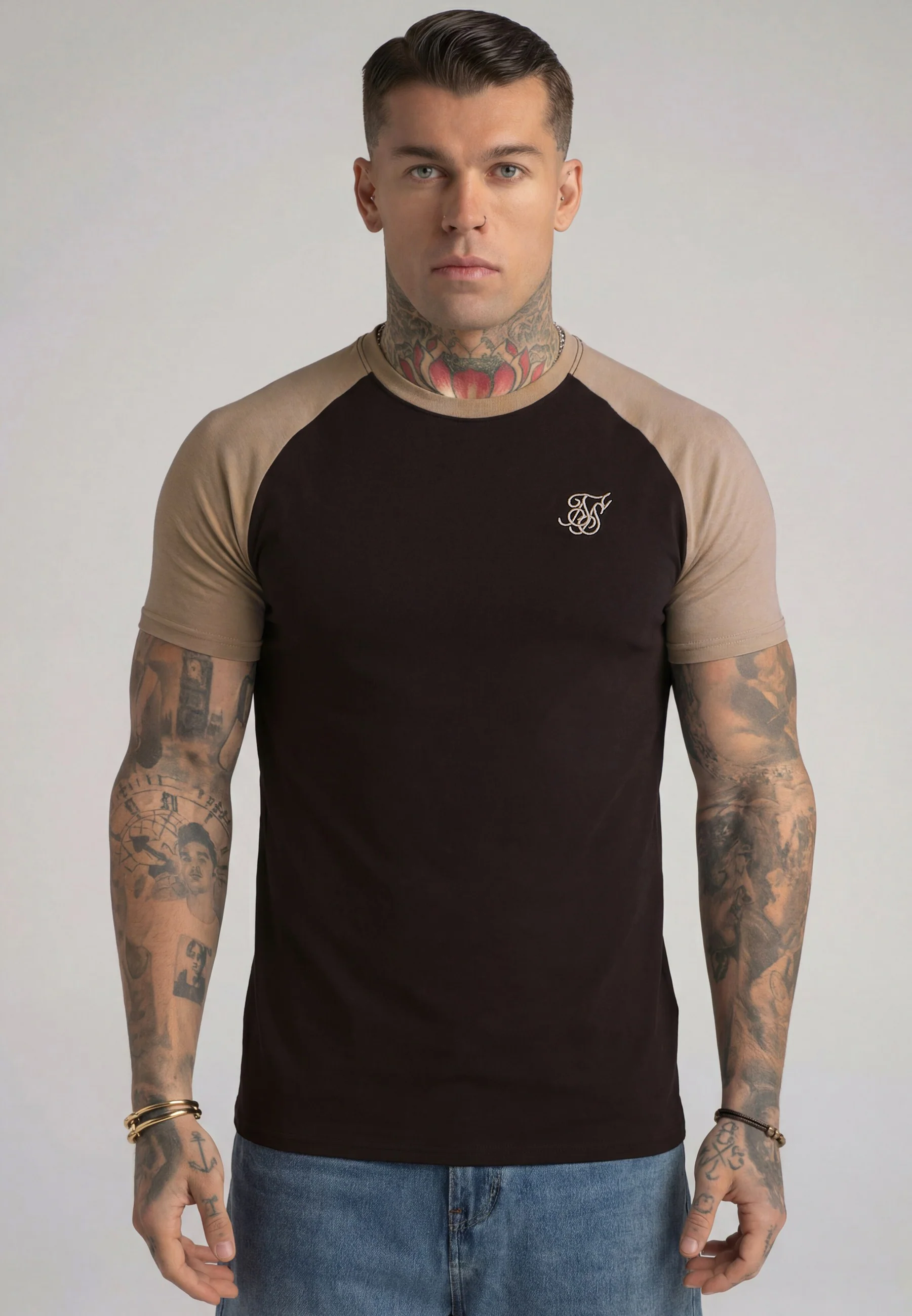 Brown and Stone Raglan T-Shirt