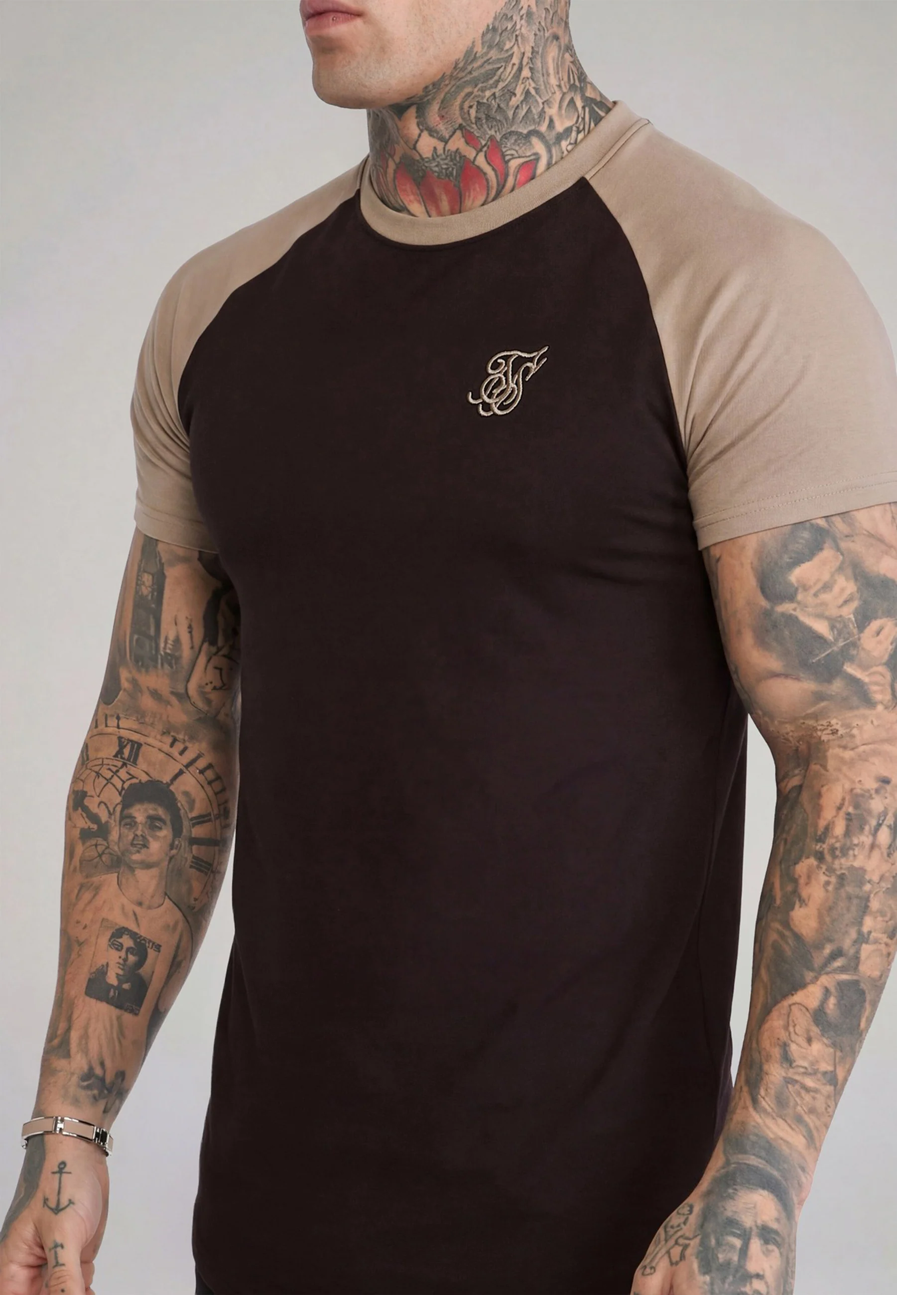 Brown and Stone Raglan T-Shirt - Image 2