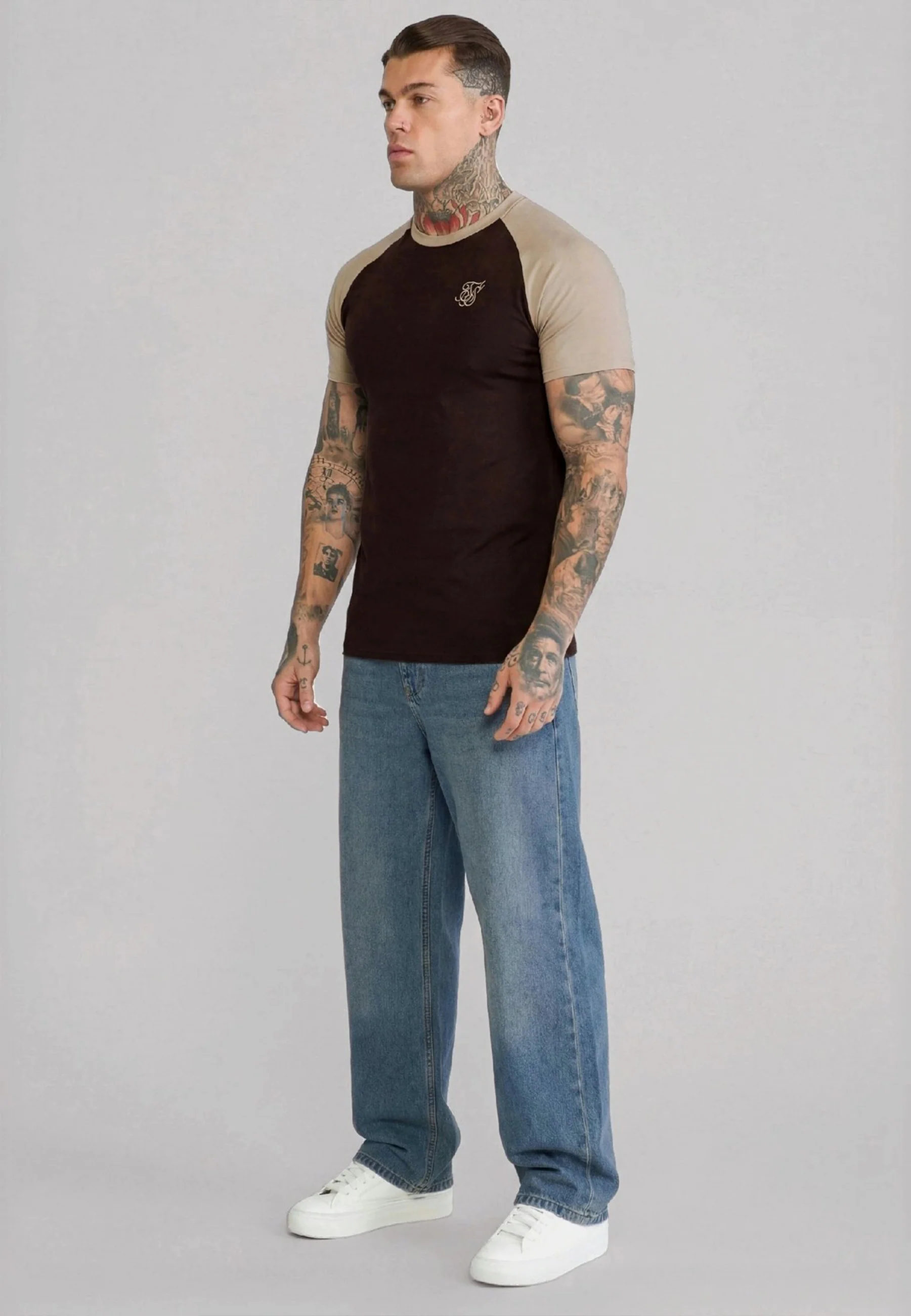 Brown and Stone Raglan T-Shirt - Image 4