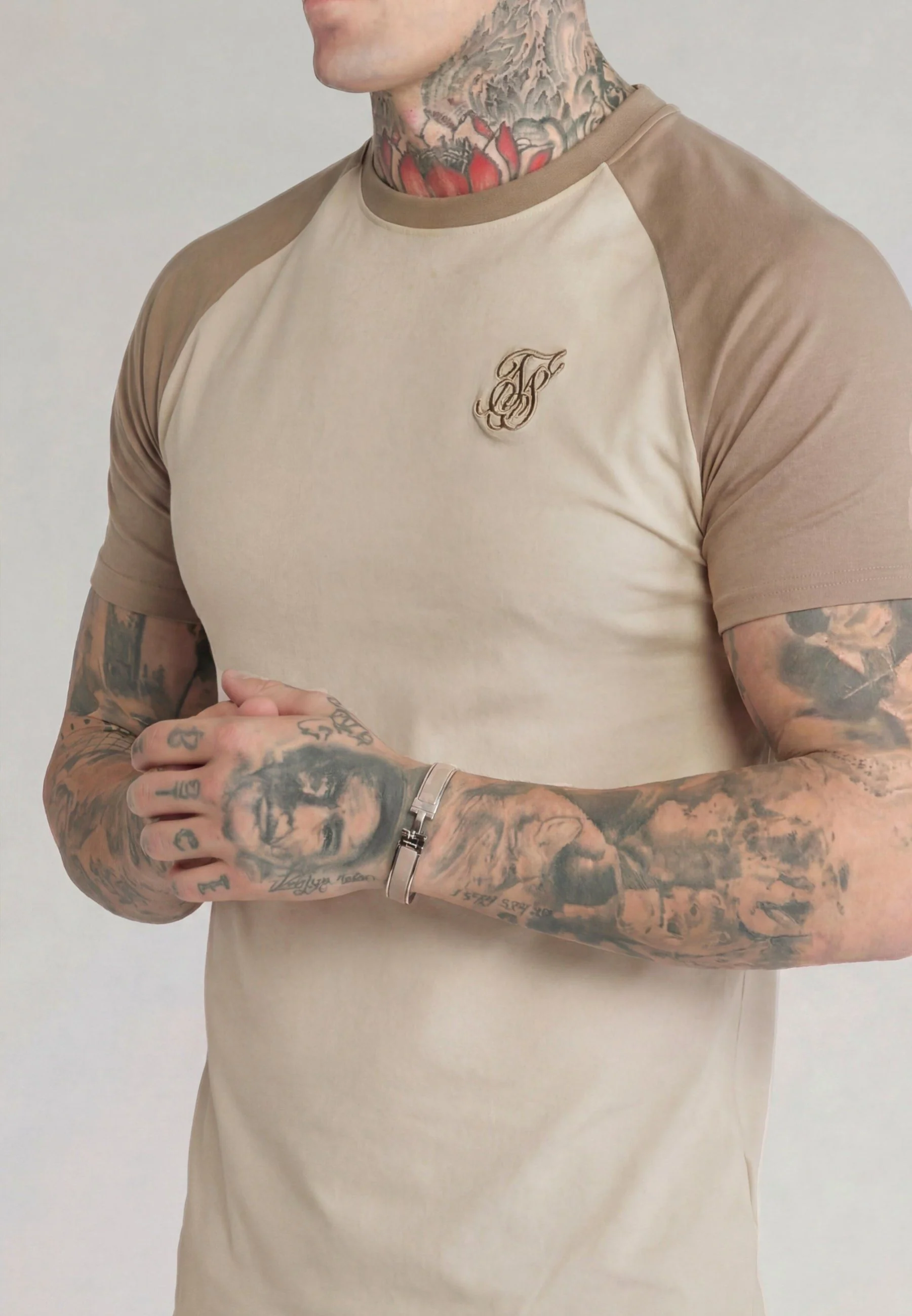 Ecru and Stone Raglan T-Shirt - Image 2