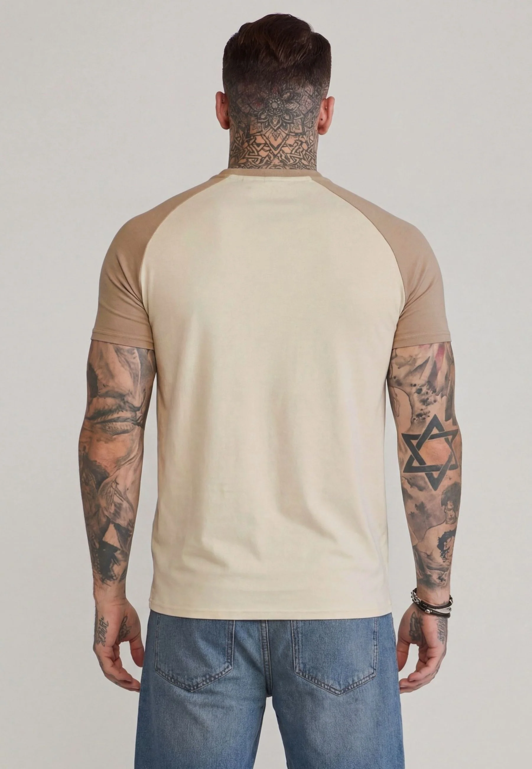 Ecru and Stone Raglan T-Shirt - Image 5