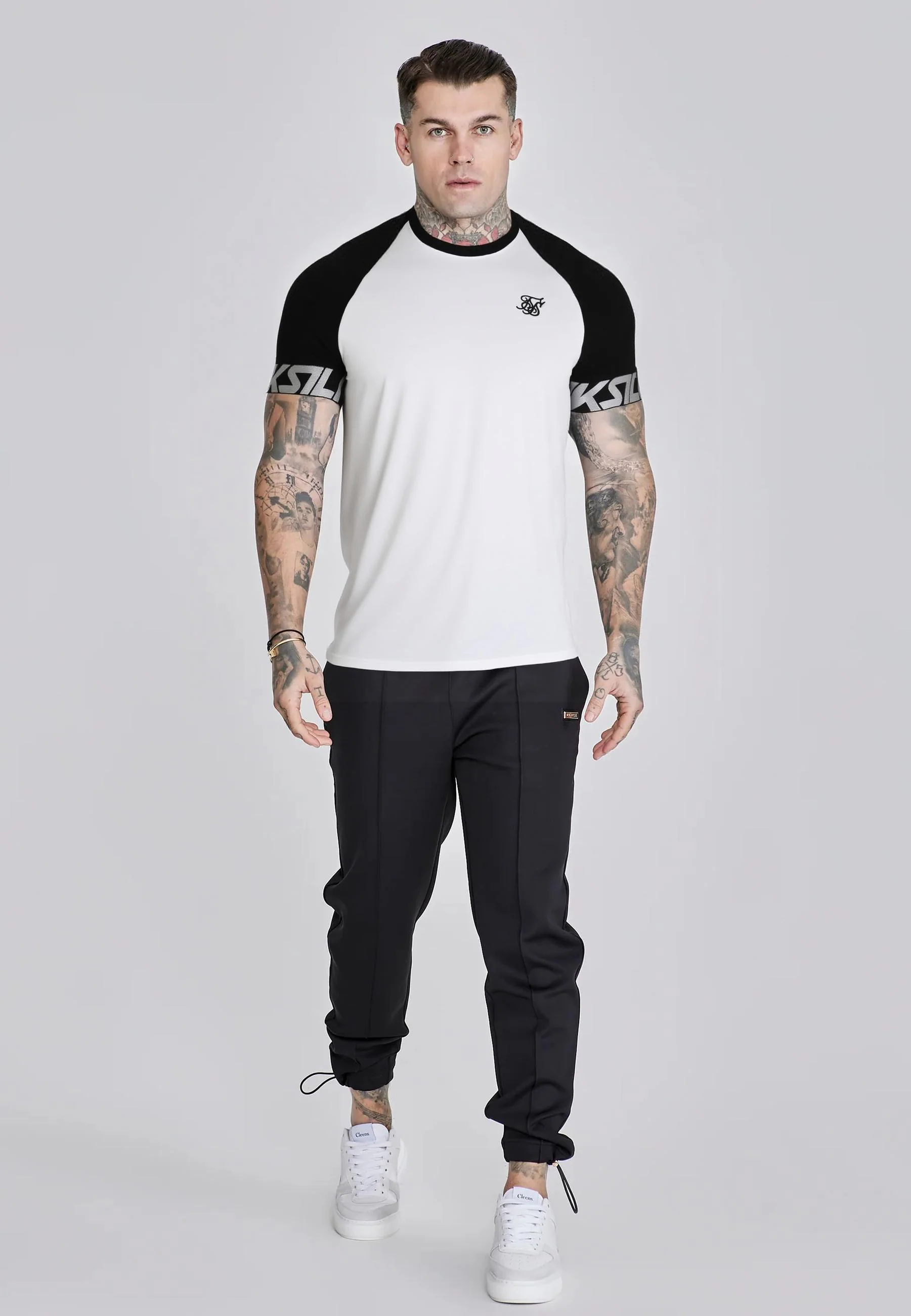 White and Black Raglan Tech T-Shirt - Image 2