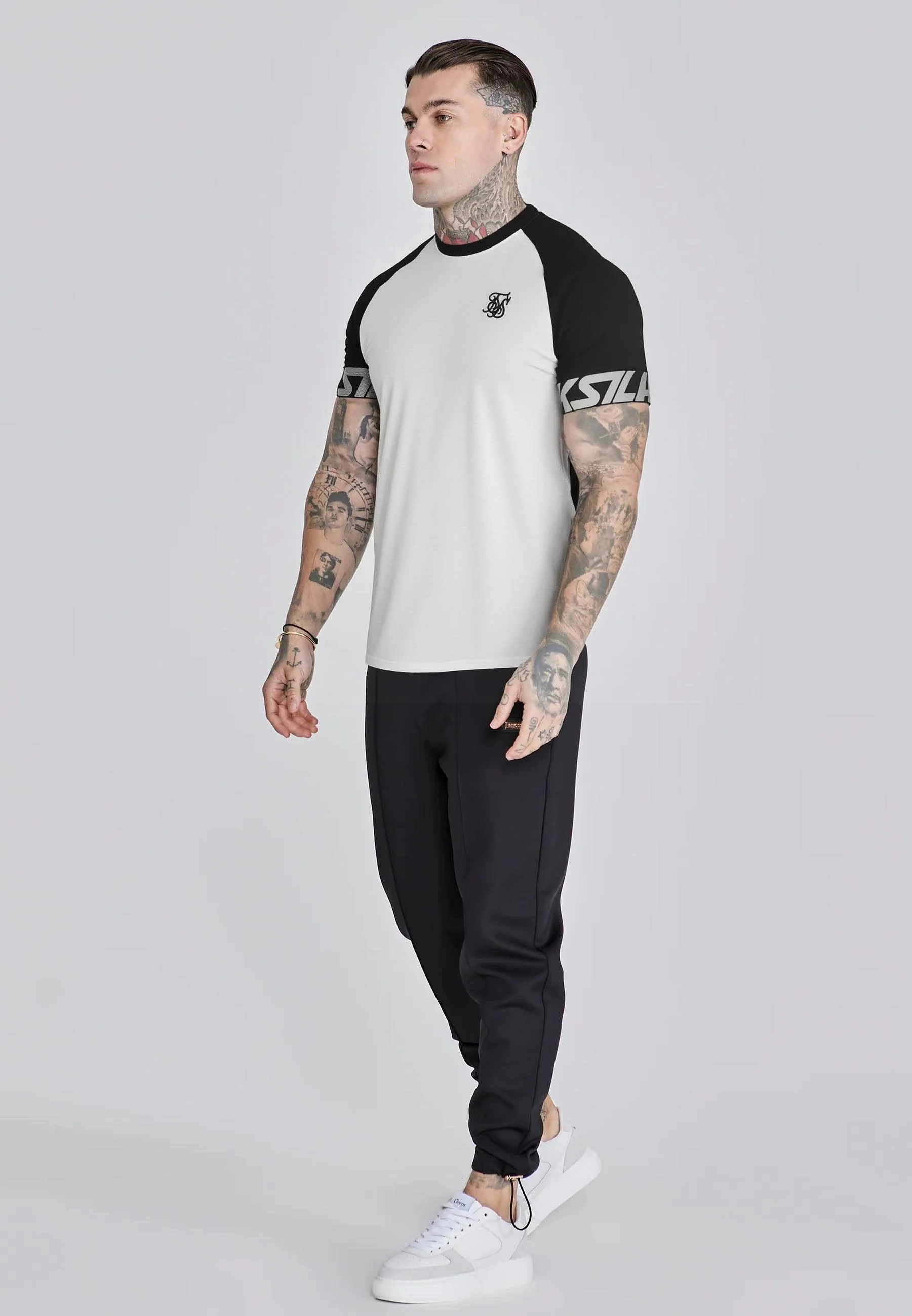 White and Black Raglan Tech T-Shirt - Image 3