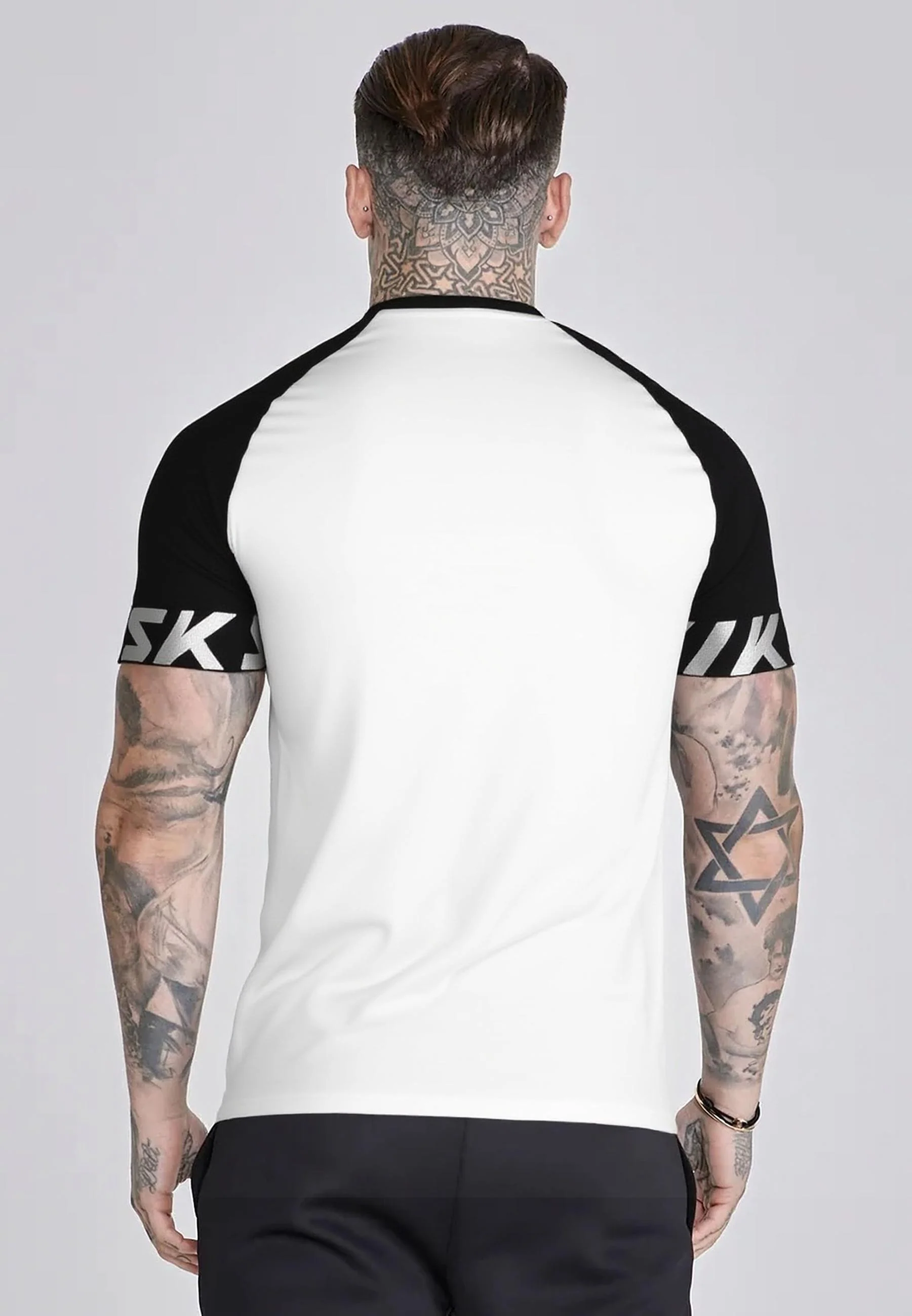 White and Black Raglan Tech T-Shirt - Image 4