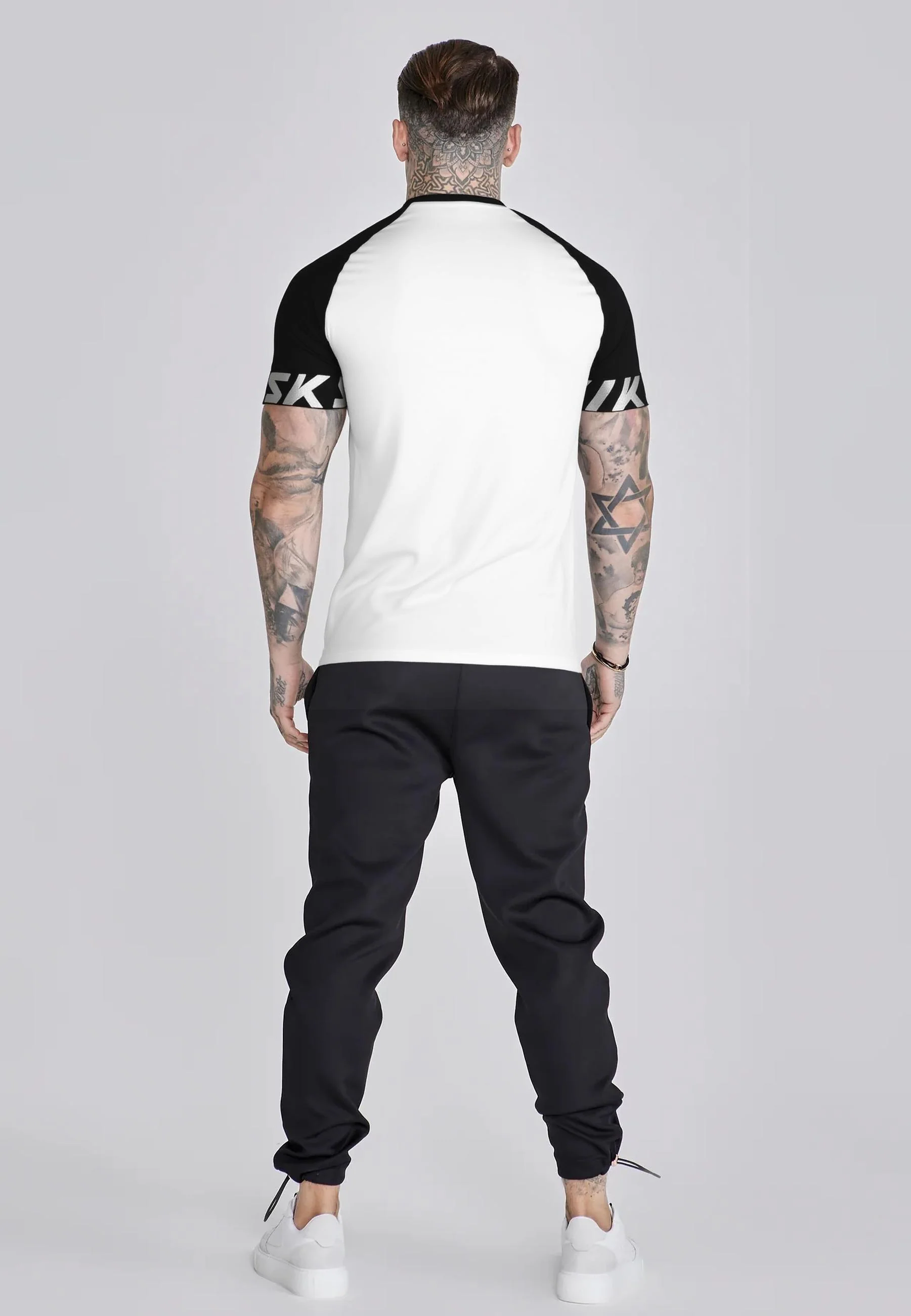 White and Black Raglan Tech T-Shirt - Image 5