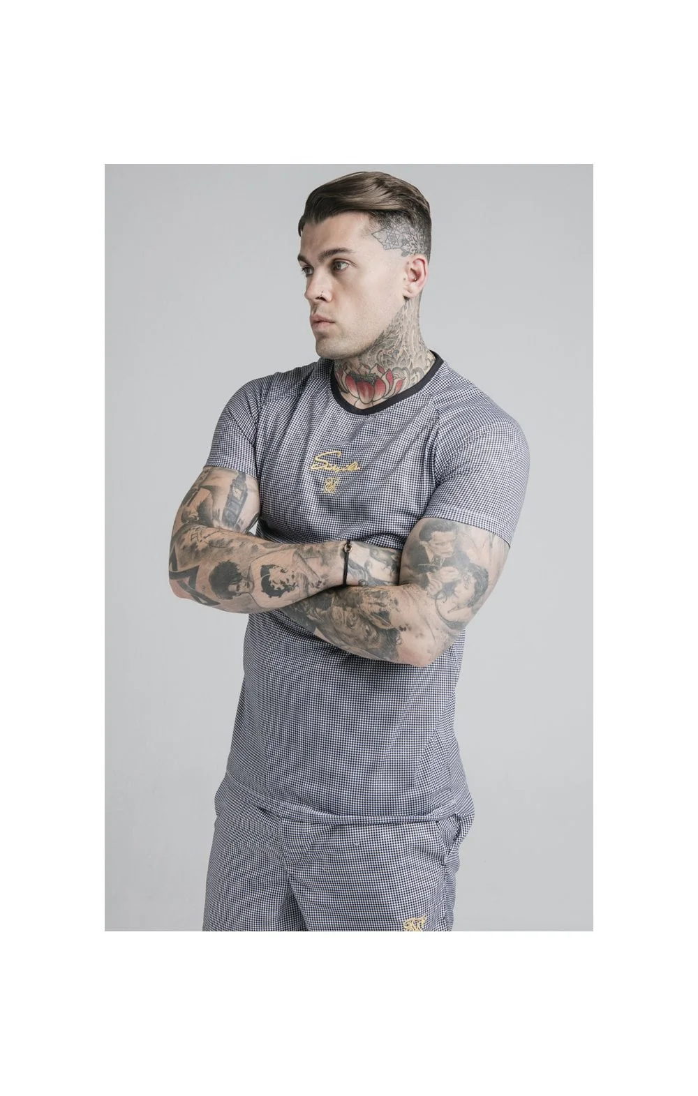SikSilk Raglan Tech Tee - Houndstooth - Image 2