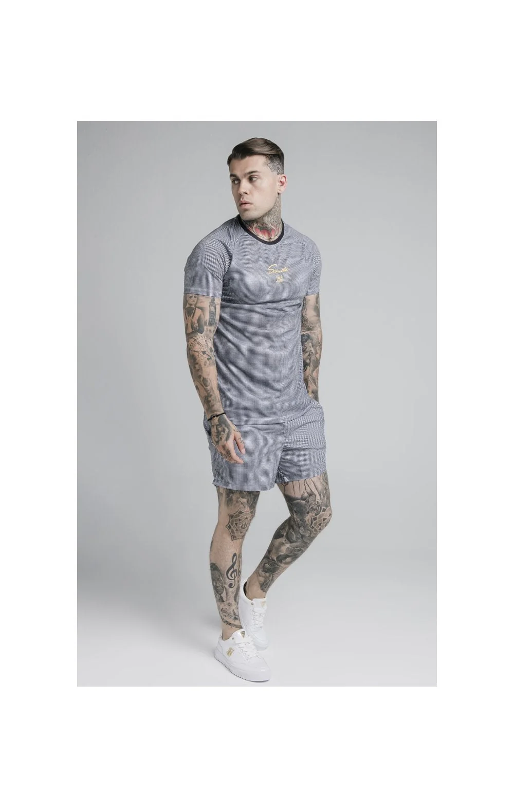 SikSilk Raglan Tech Tee - Houndstooth - Image 4