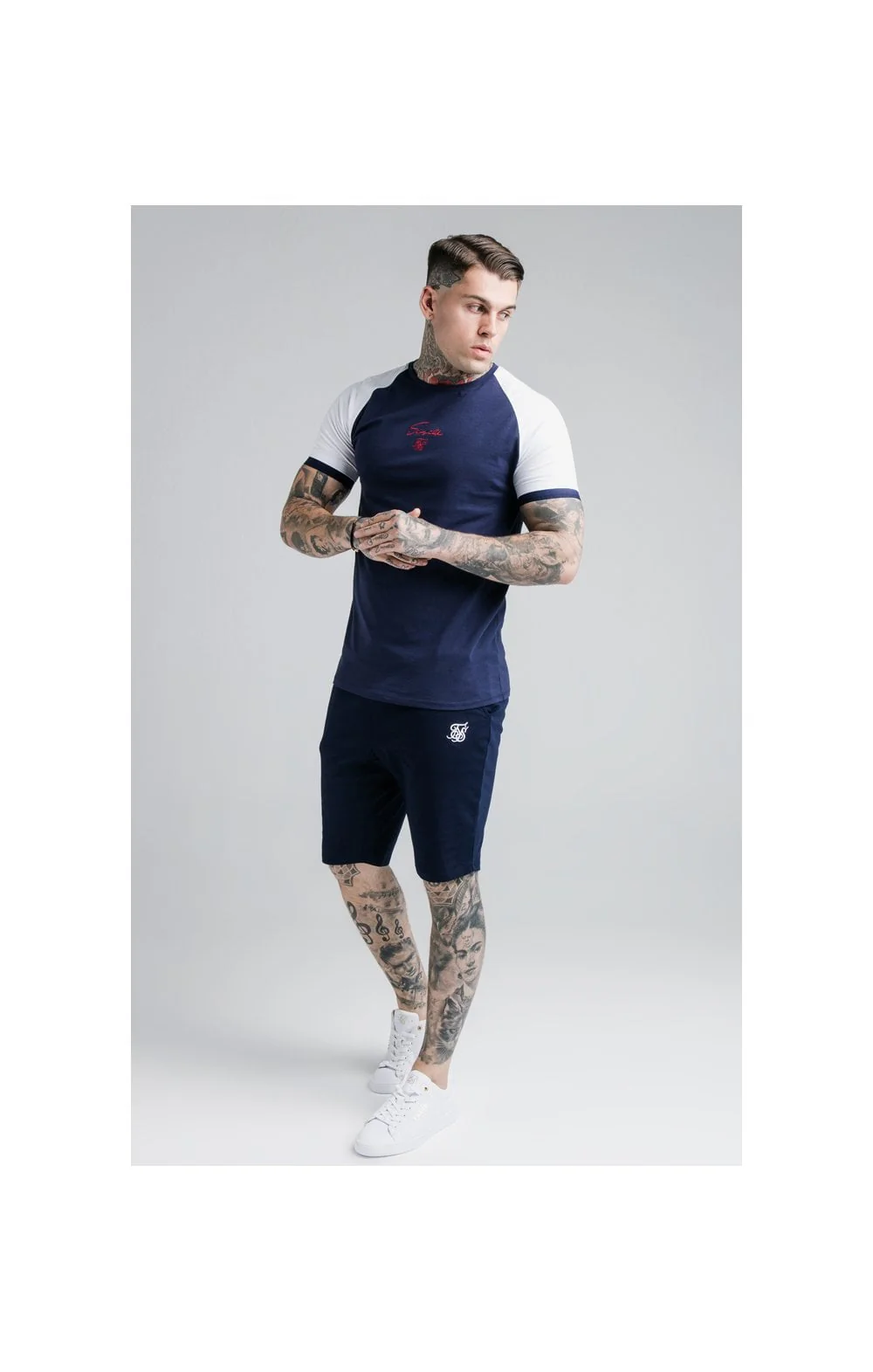 SikSilk Raglan Tech Tee - Navy - Image 3