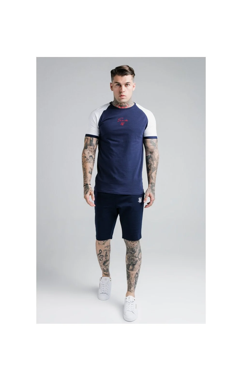 SikSilk Raglan Tech Tee - Navy - Image 4