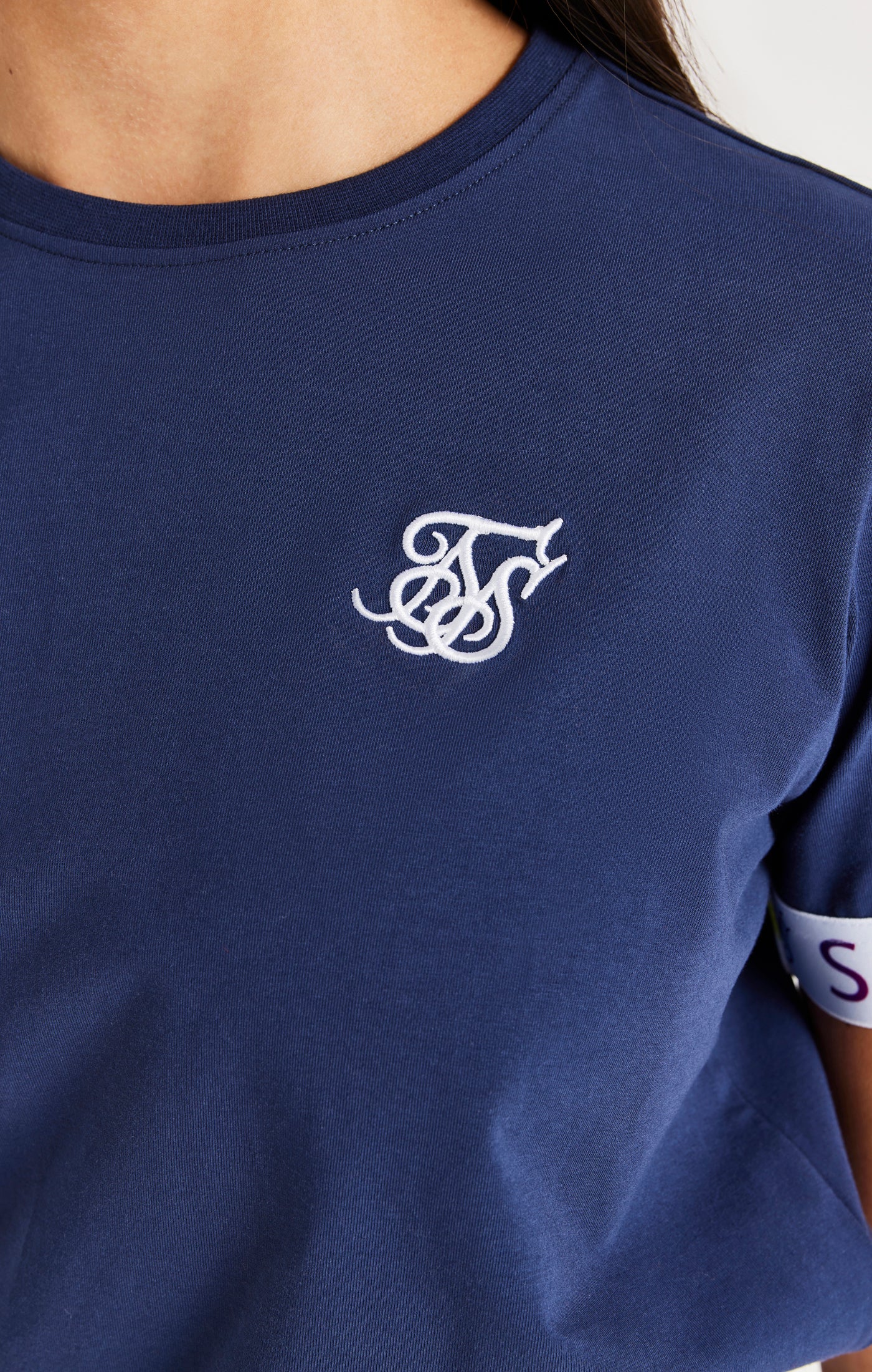 SikSilk Rainbow Boyfriend Tee - Navy - Image 2