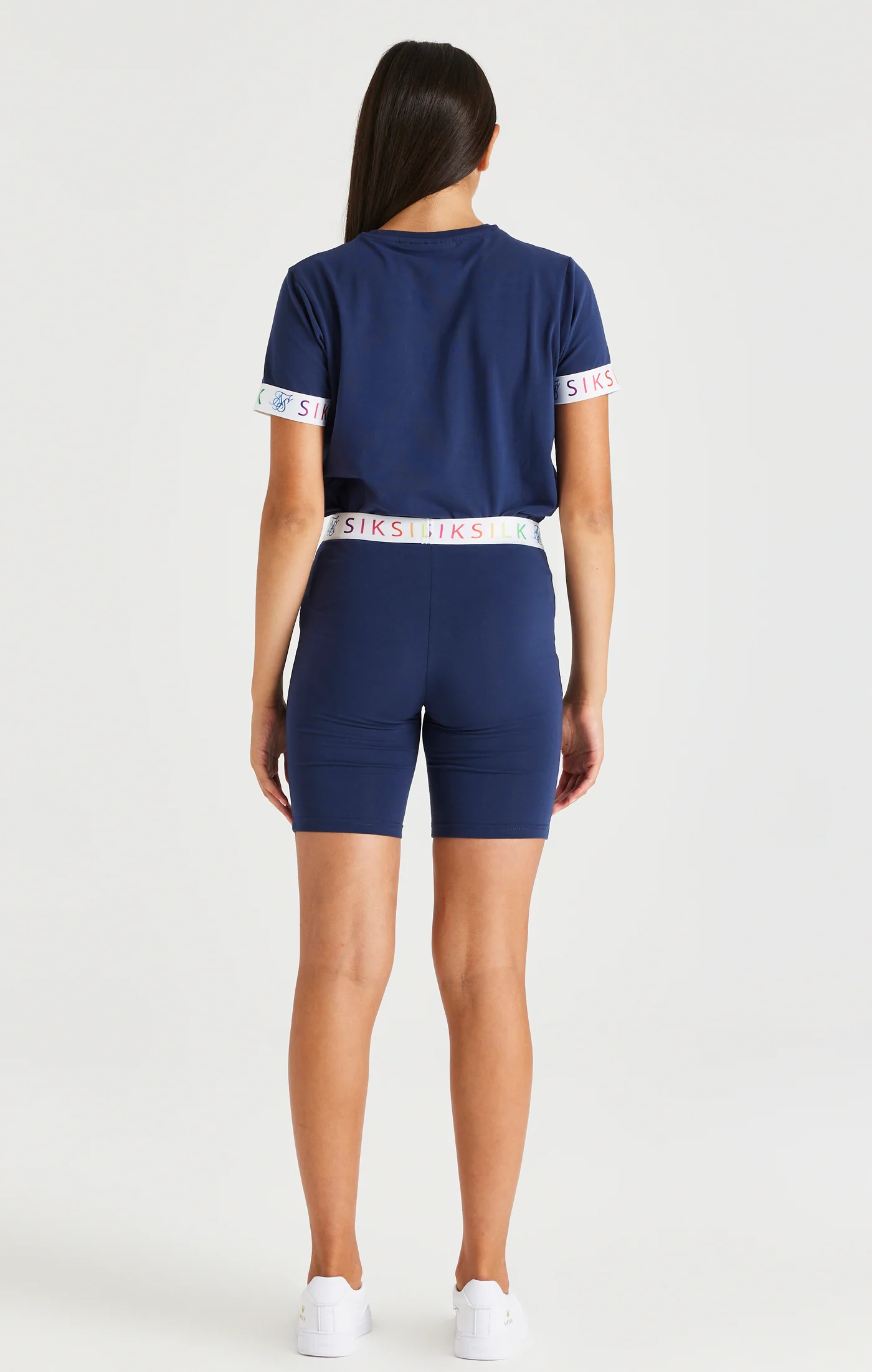 SikSilk Rainbow Boyfriend Tee - Navy - Image 5
