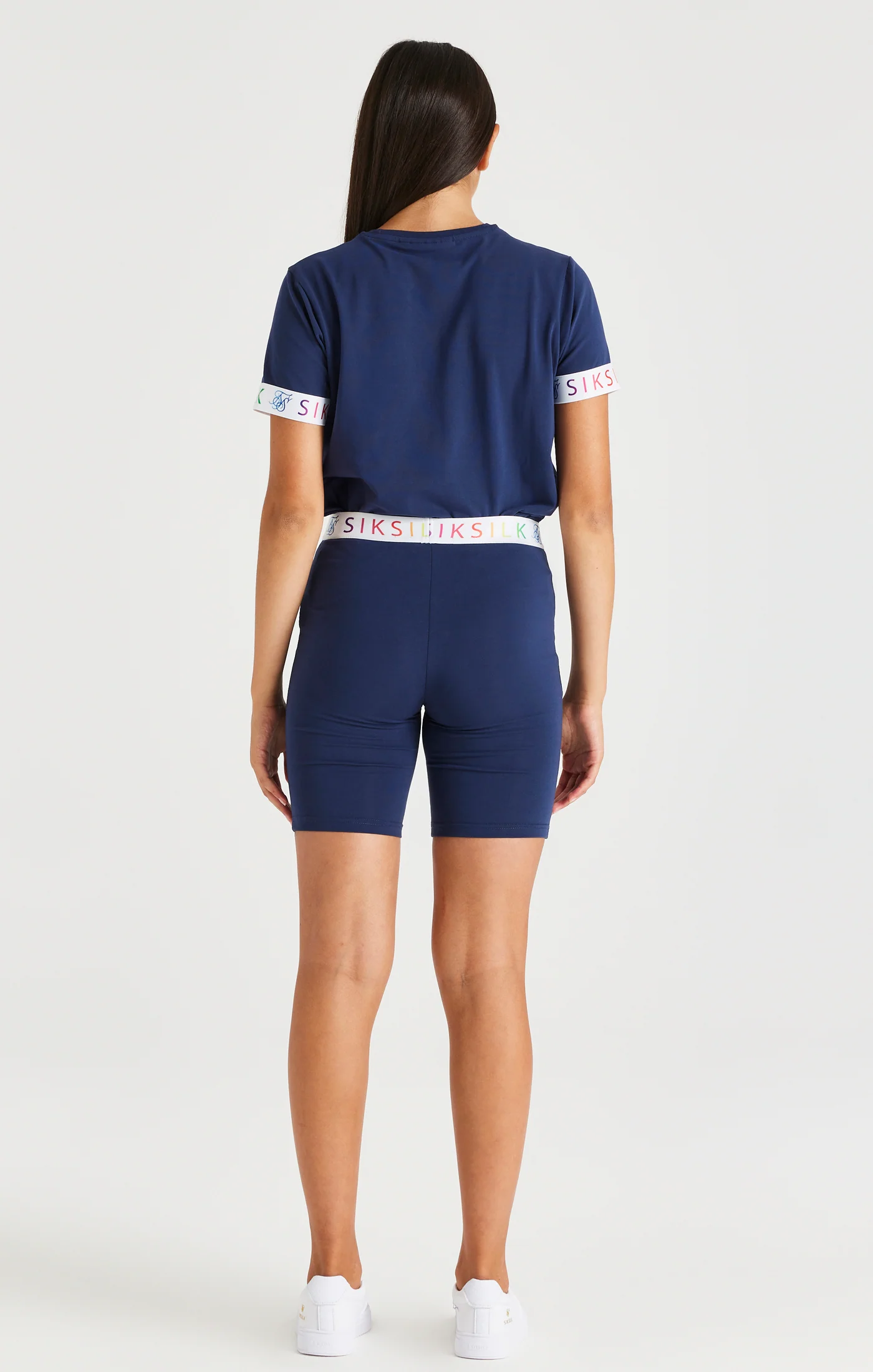 SikSilk Rainbow Cycle Shorts - Navy - Image 5