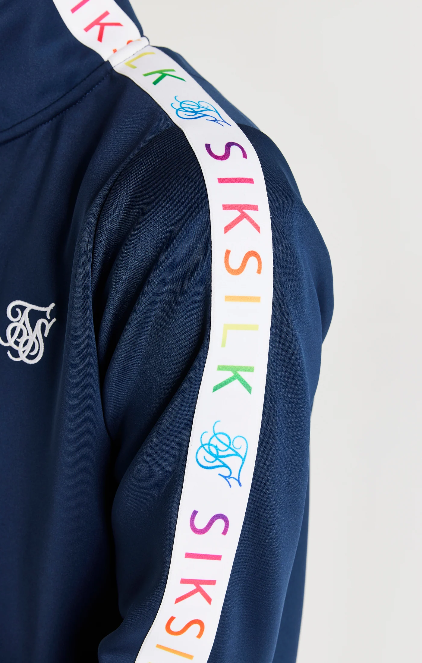 SikSilk Rainbow Funnel Neck - Navy - Image 2