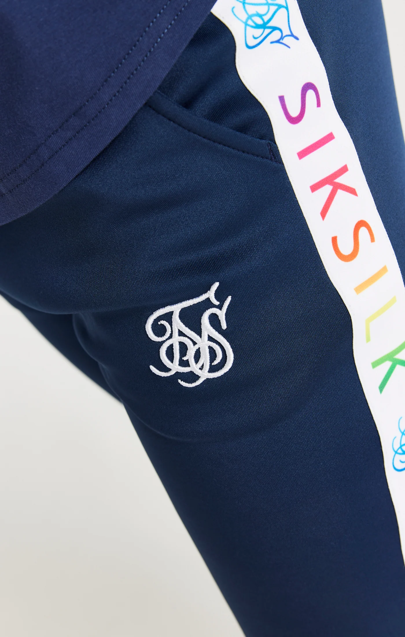 SikSilk Rainbow Joggers - Navy - Image 6