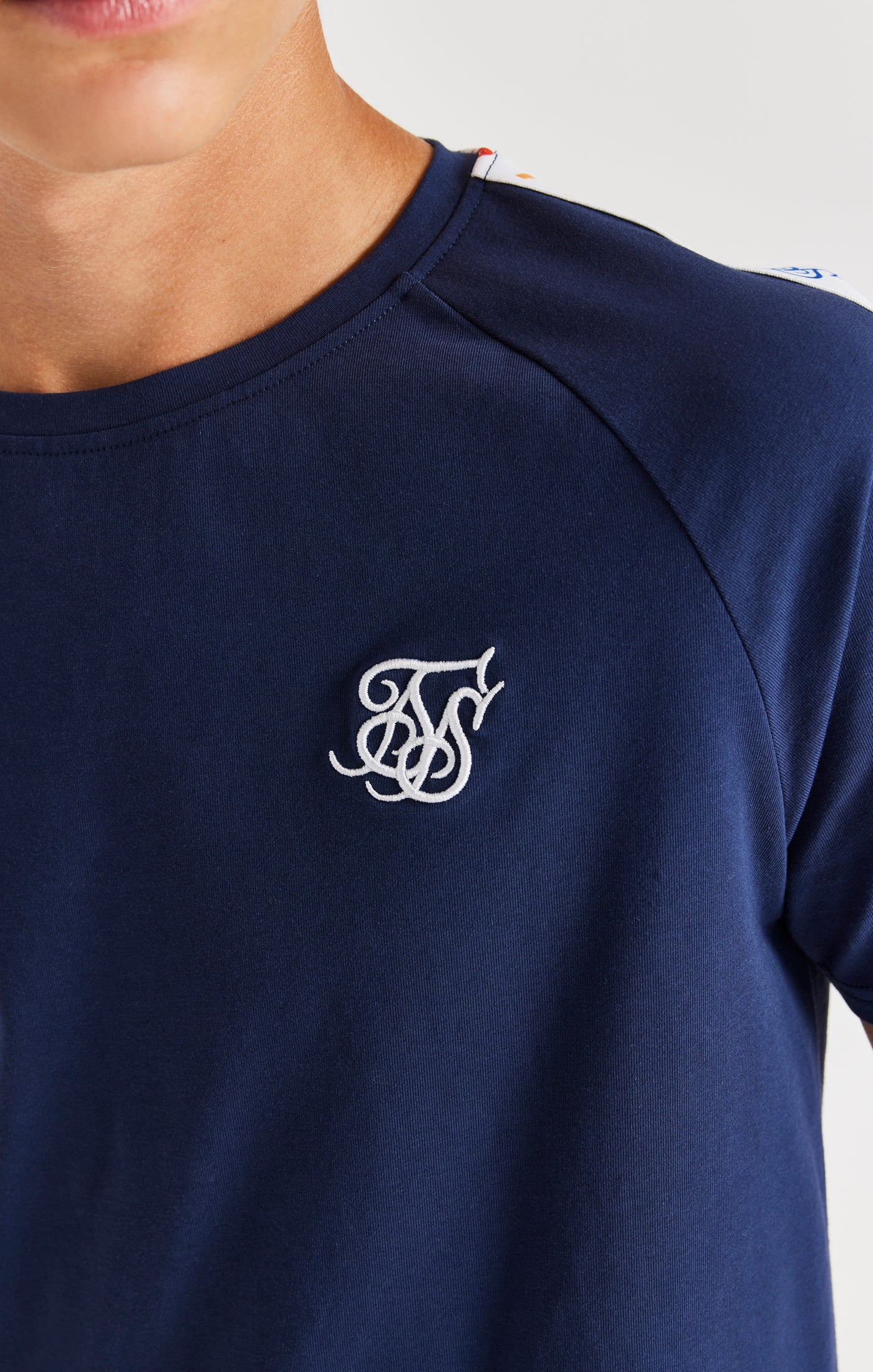 SikSilk Rainbow Raglan Tee - Navy - Image 2