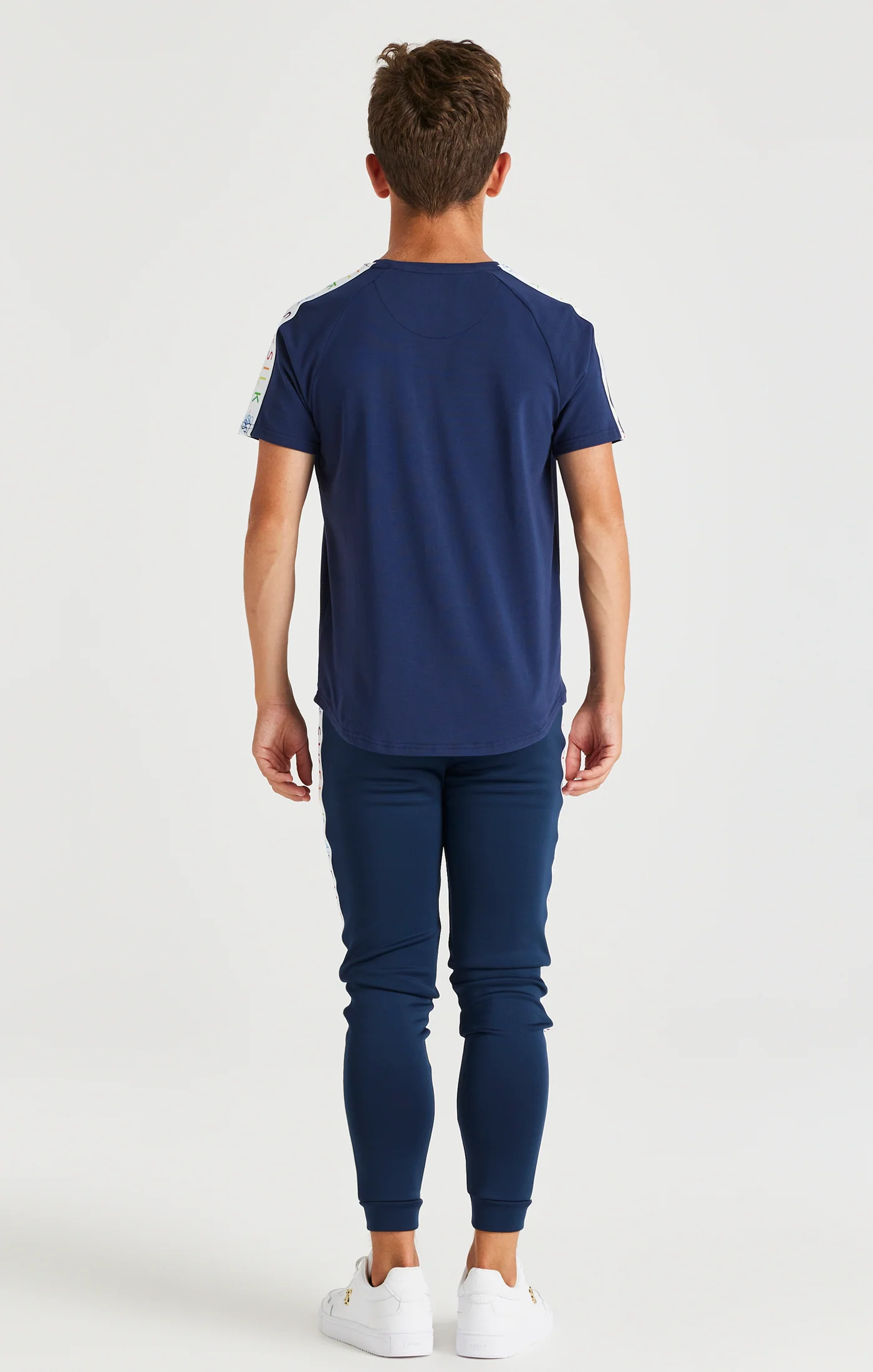SikSilk Rainbow Raglan Tee - Navy - Image 5