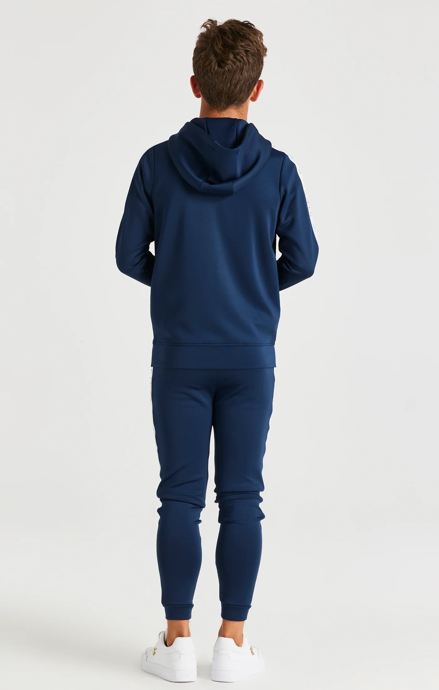 SikSilk Rainbow Zip Through Hoodie - Navy - Image 5