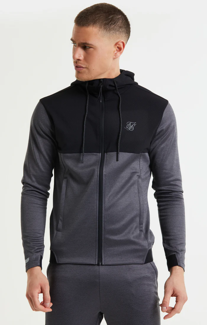 SikSilk Rapid FZ Hoodie - Charcoal Marl
