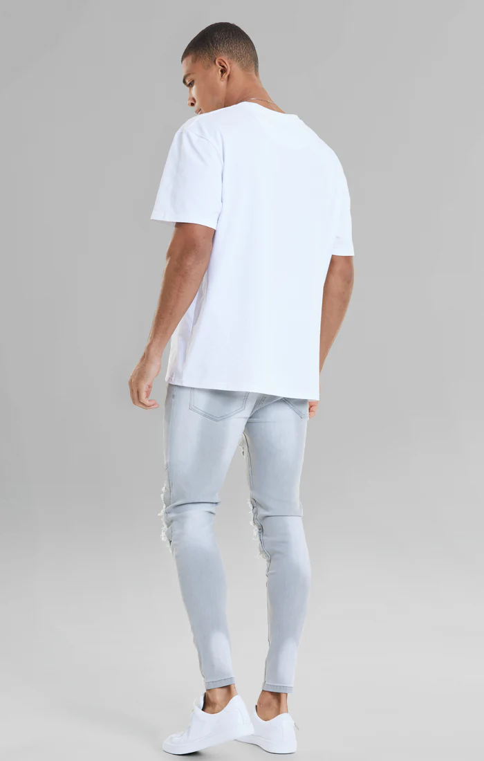 Grey Washed Distressed Biker Jean - Image 5
