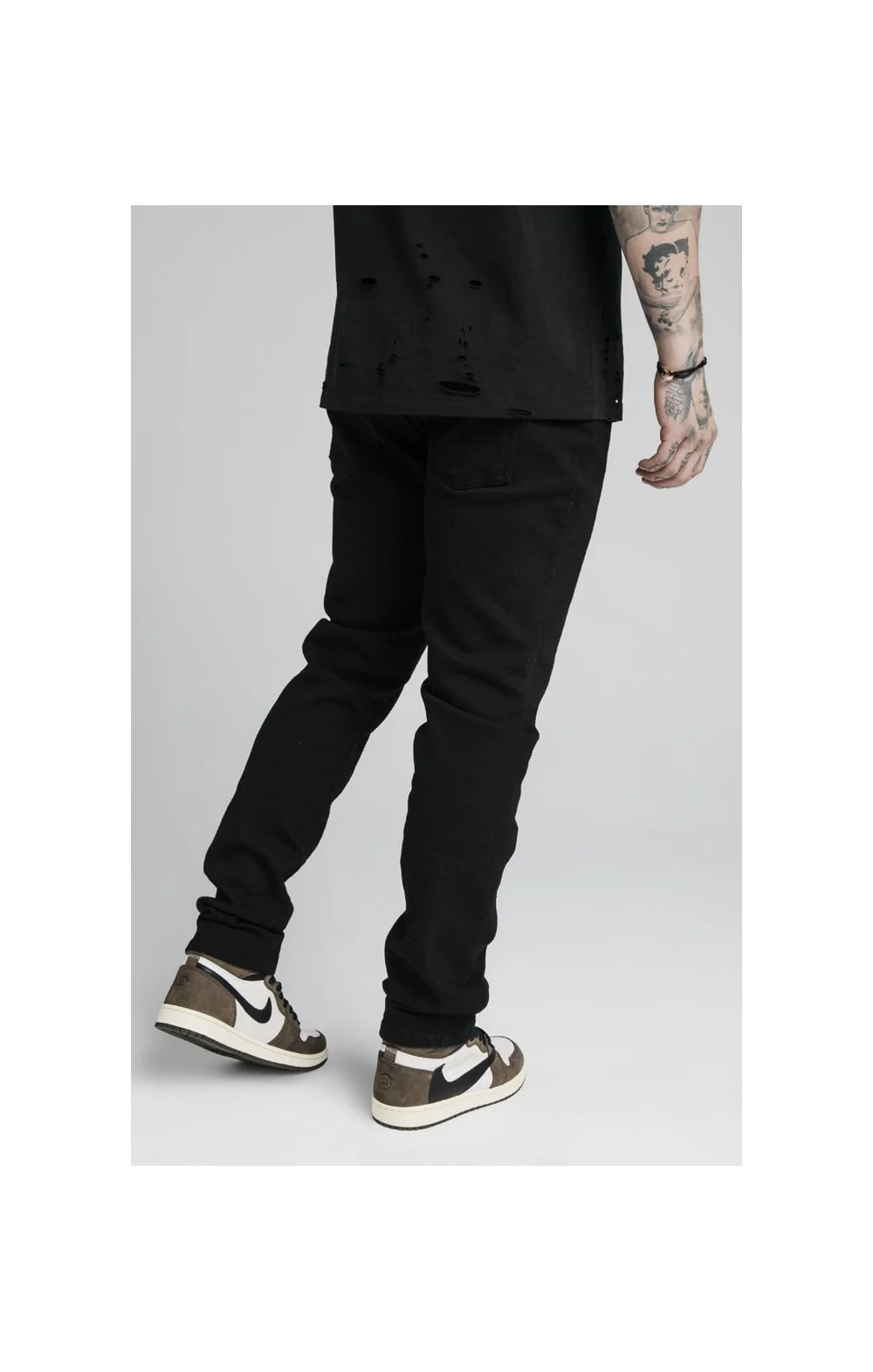 SikSilk Raw Loose Fit Jeans - Black - Image 3