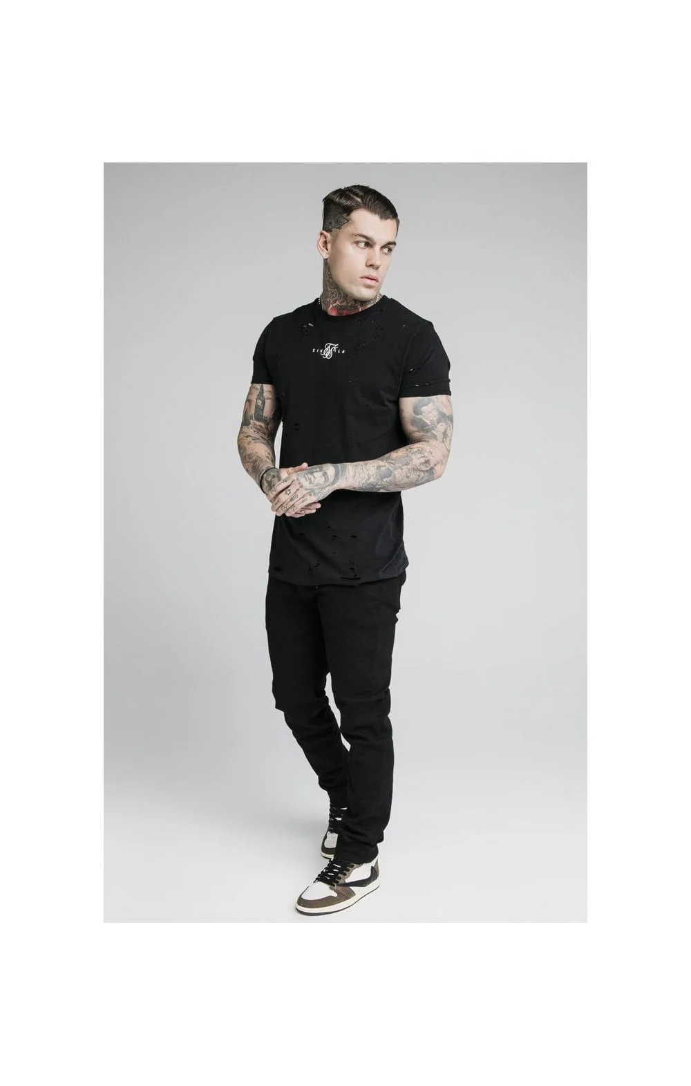 SikSilk Raw Loose Fit Jeans - Black - Image 4