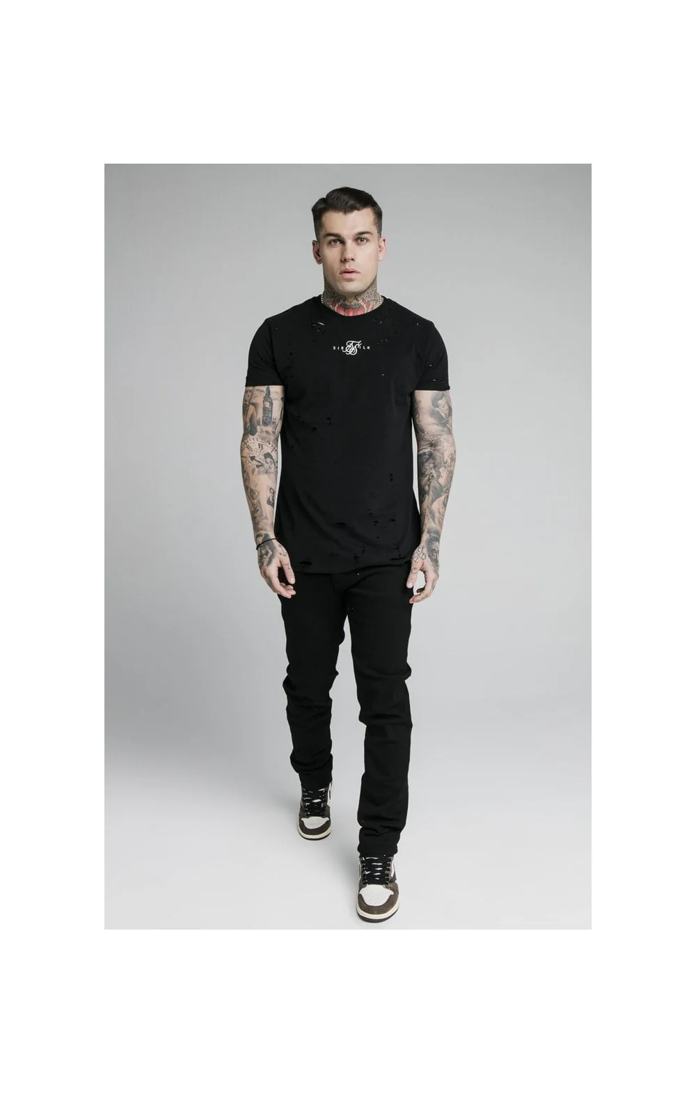SikSilk Raw Loose Fit Jeans - Black - Image 5
