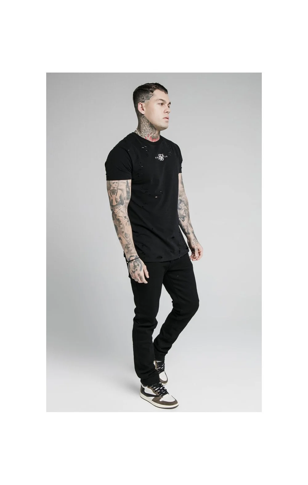 SikSilk Raw Loose Fit Jeans - Black - Image 6